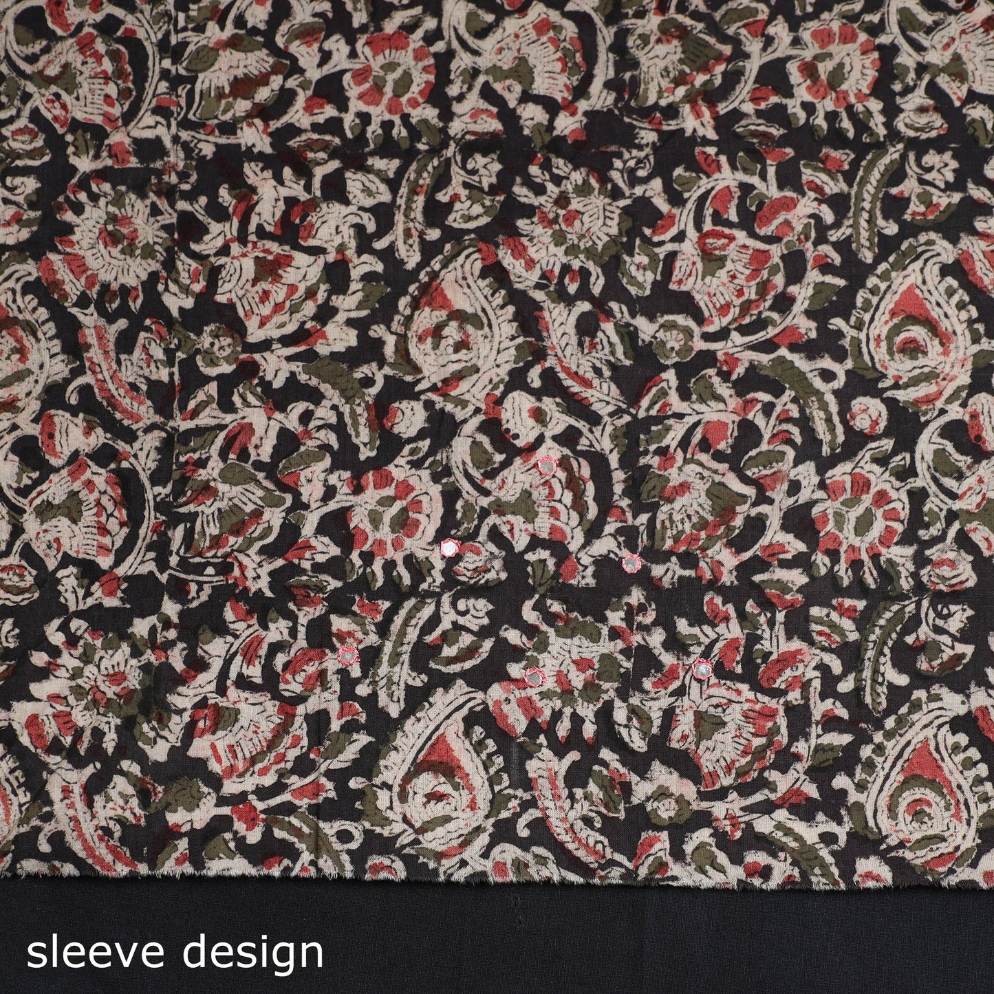 Kalamkari Block Printed Sequin Work Cotton Kurta Material