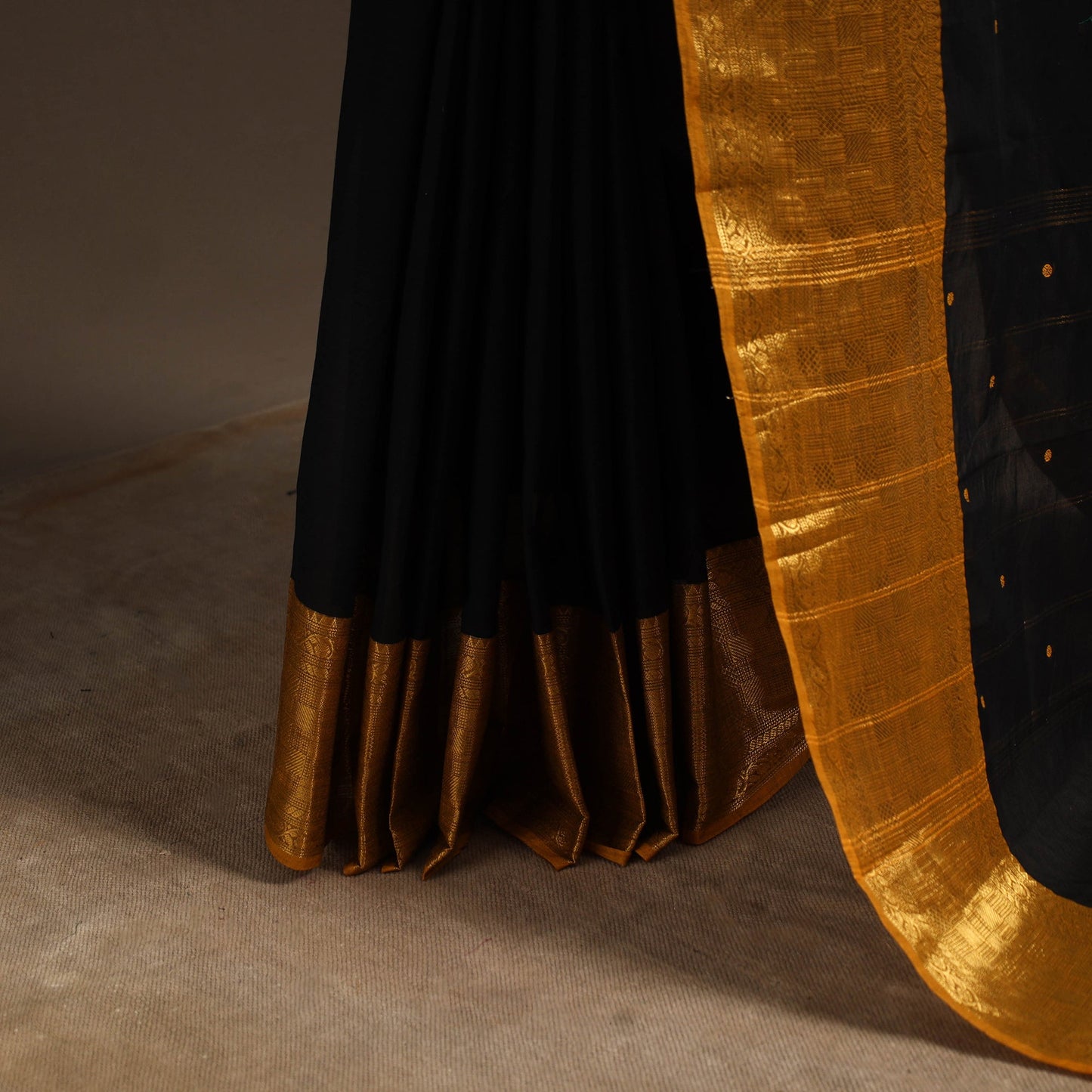 Black - kandangi buti chettinad cotton saree with border 55