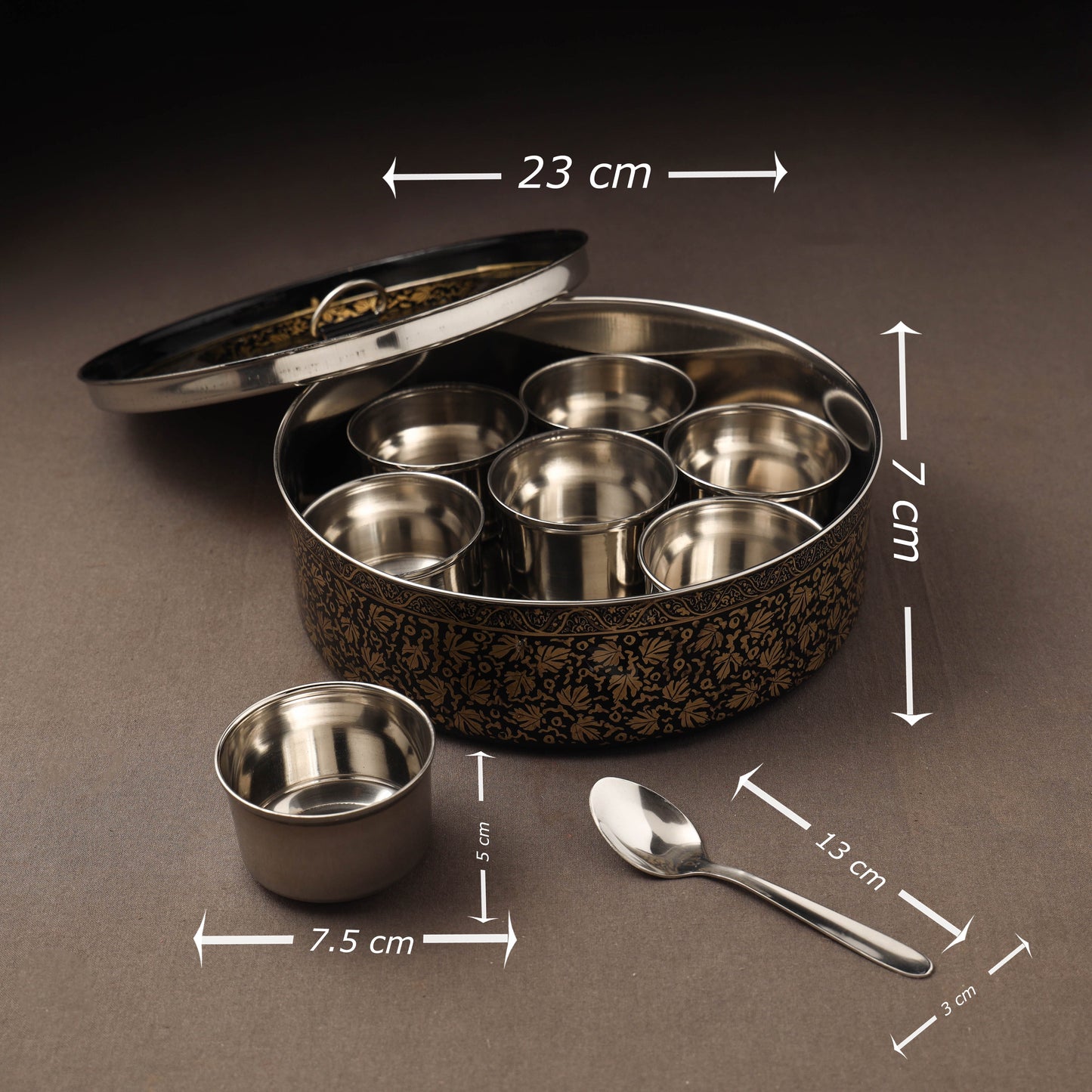 Kashmir enamelware floral handpainted stainless steel