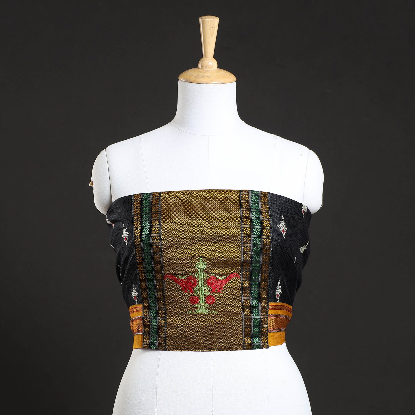 Buy Kasuti Embroidery Unstitched Khun Silk Cotton Blouse Piece