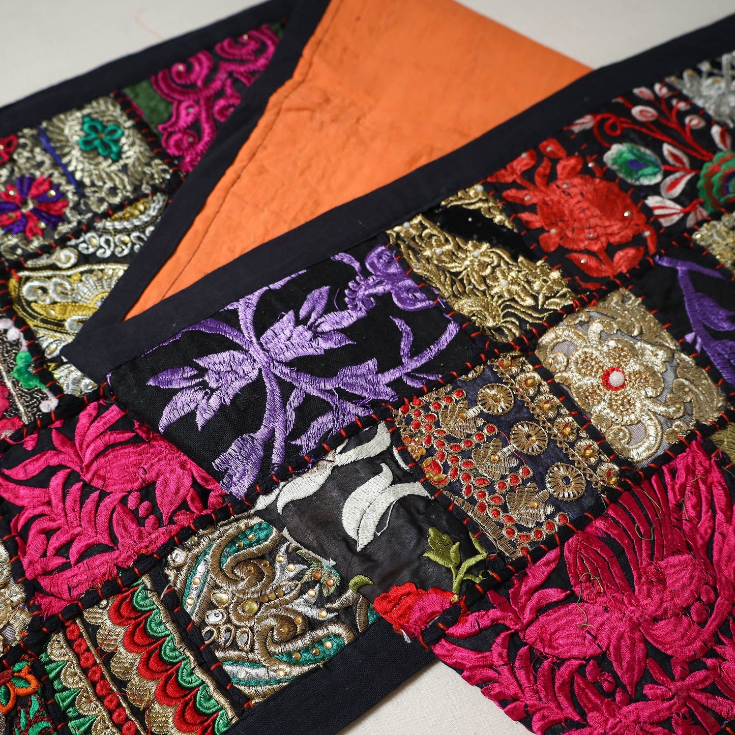 Khambadiya patchwork table runner (71 x 16 in) 05