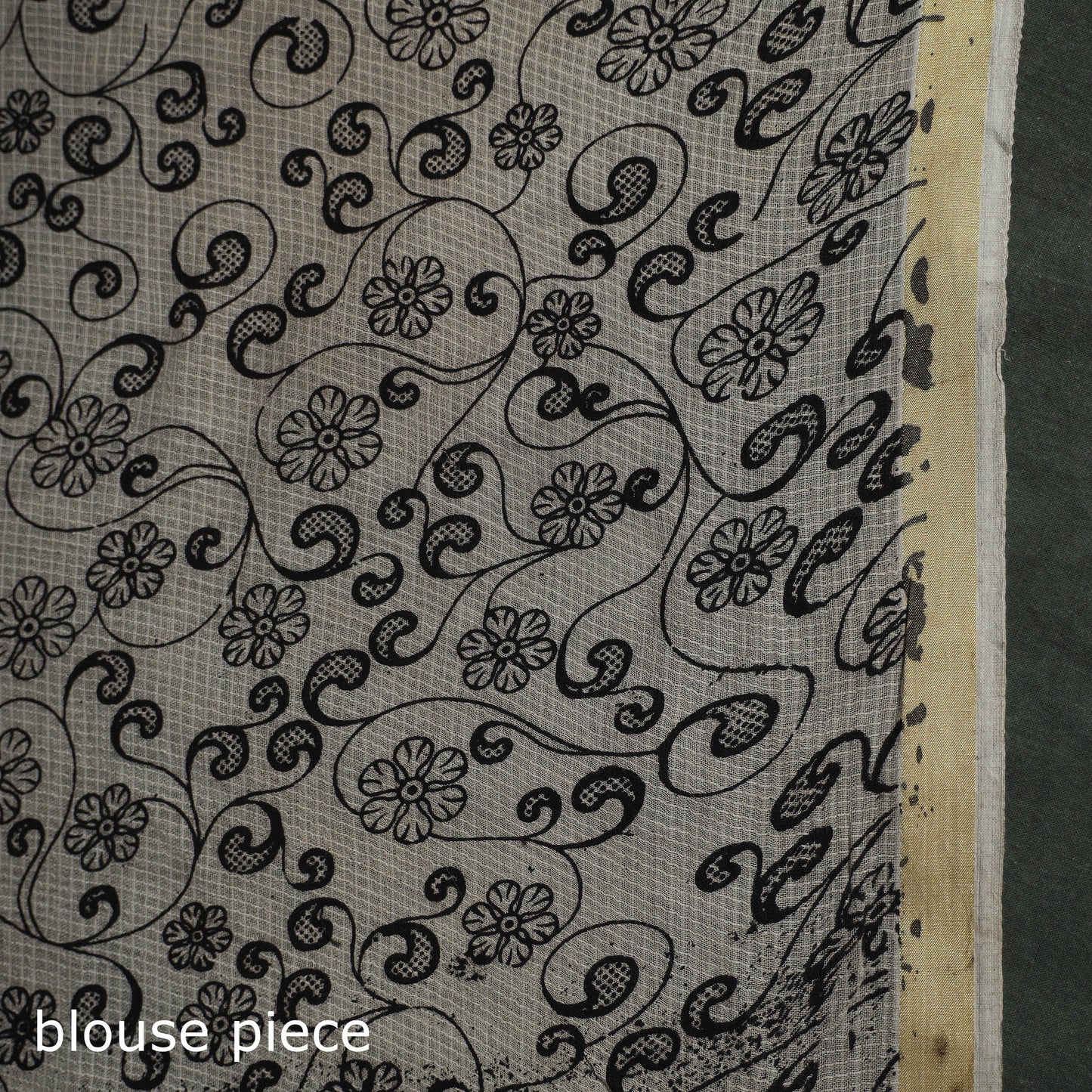 Kota doria cotton printed kalamkari saree 05 - handcrafted