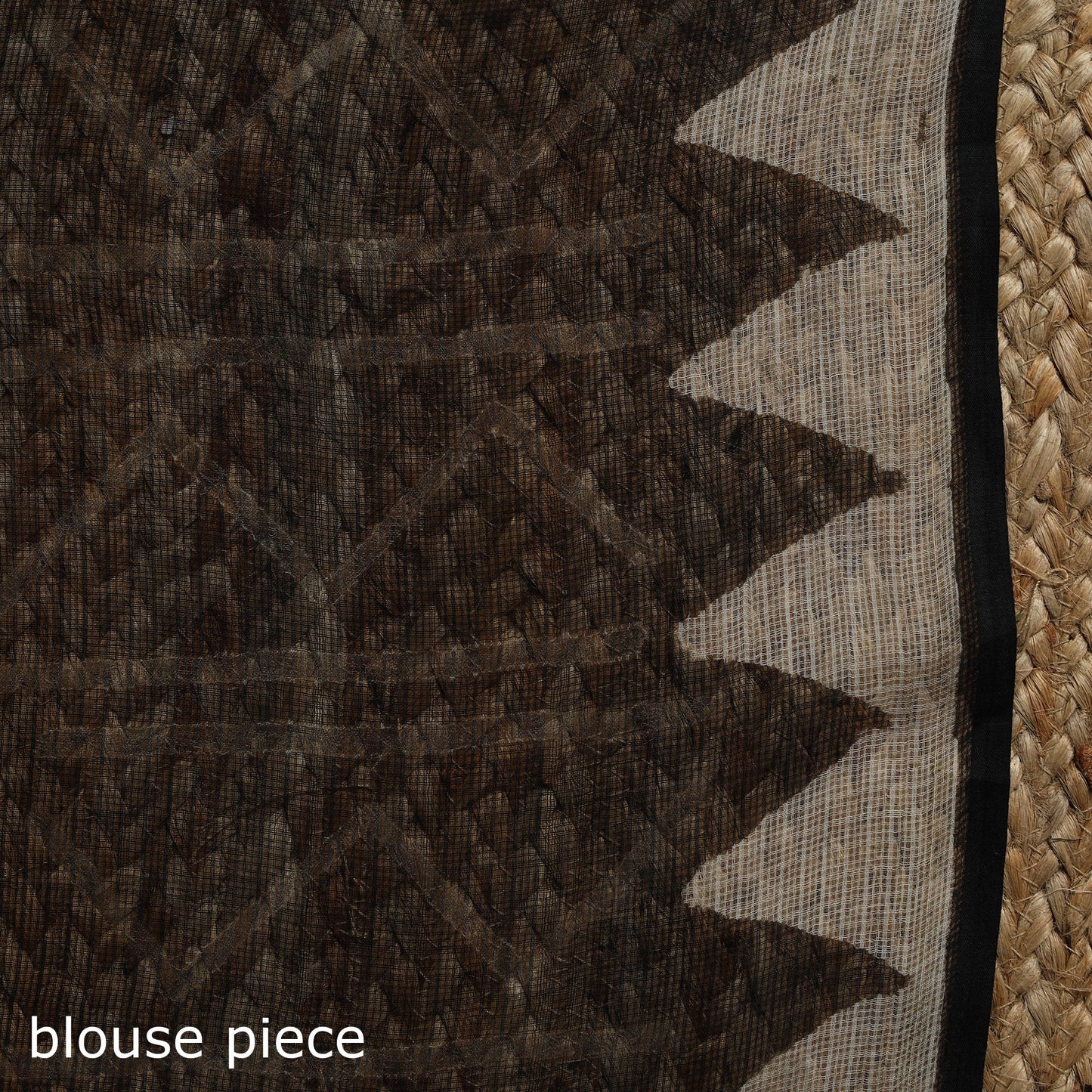 Black - kota doria cotton sanganeri saree - handcrafted