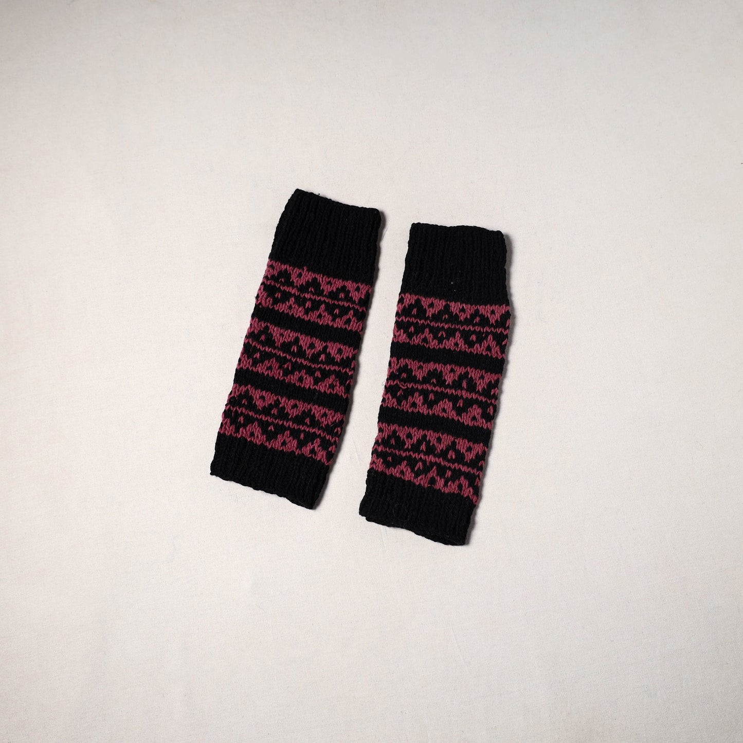 Black - kullu karishma hand knitted merino wool leg warmer