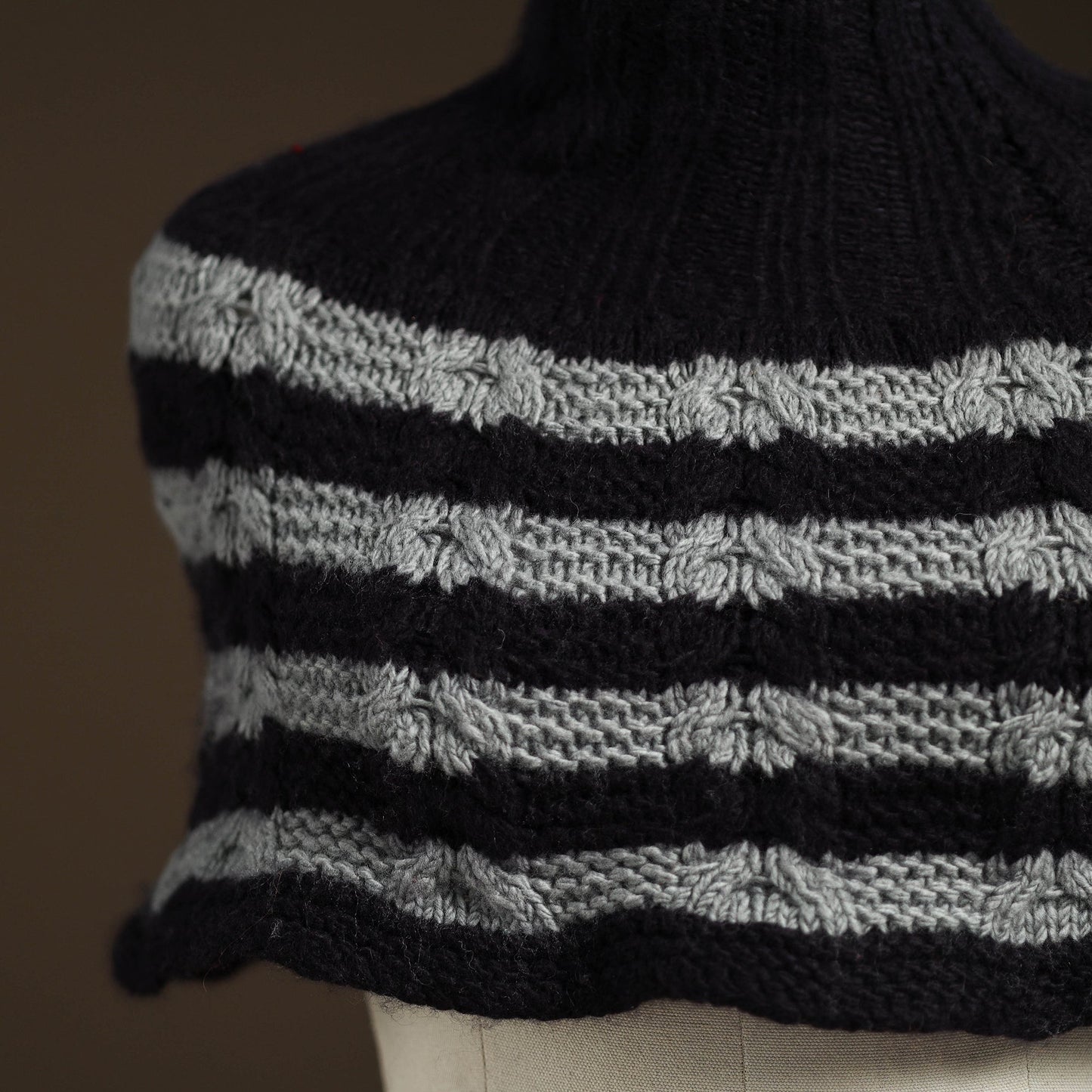 Black - kullu karishma hand knitted merino wool neck warmer