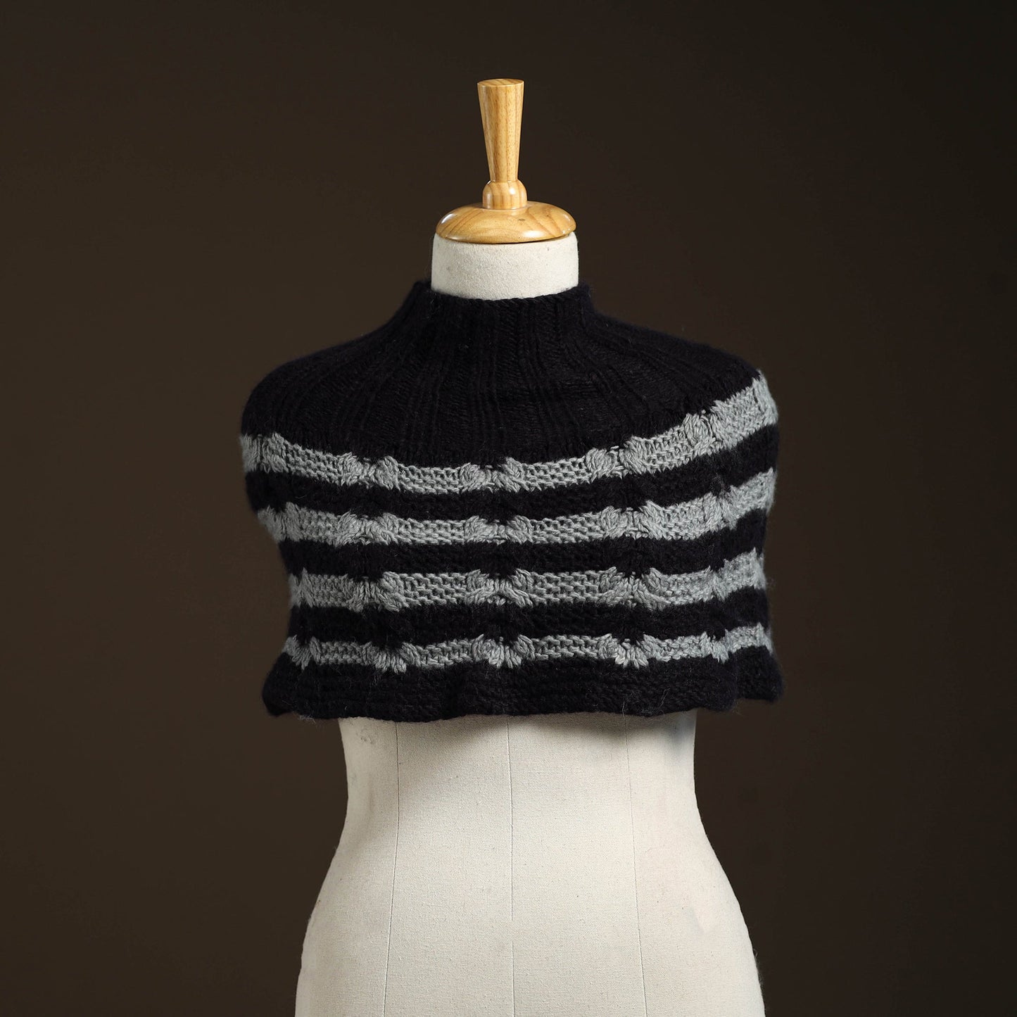 Black - kullu karishma hand knitted merino wool neck warmer