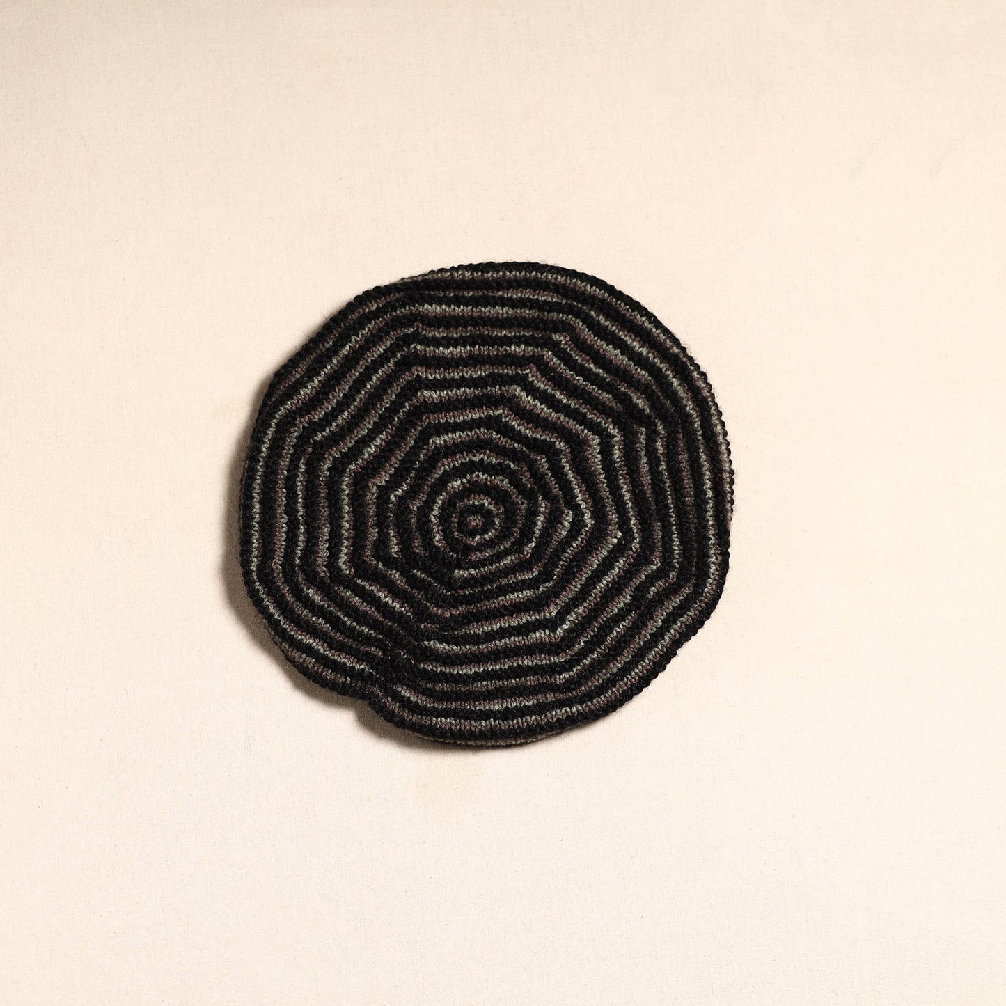 Black - kumaun hand knitted woollen beret cap 45