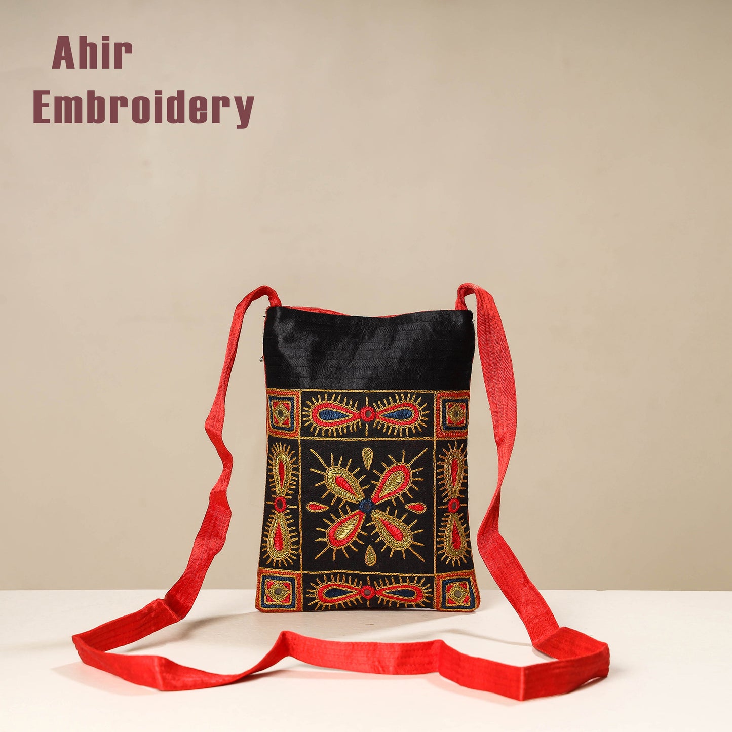 embroidery sling bag