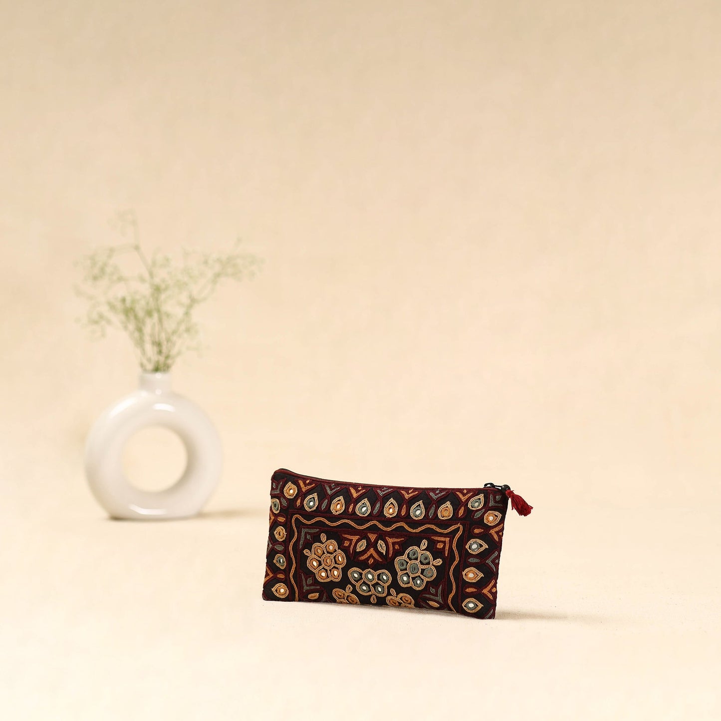 Kutch ahir hand embroidered clutch purse 05 - handcrafted