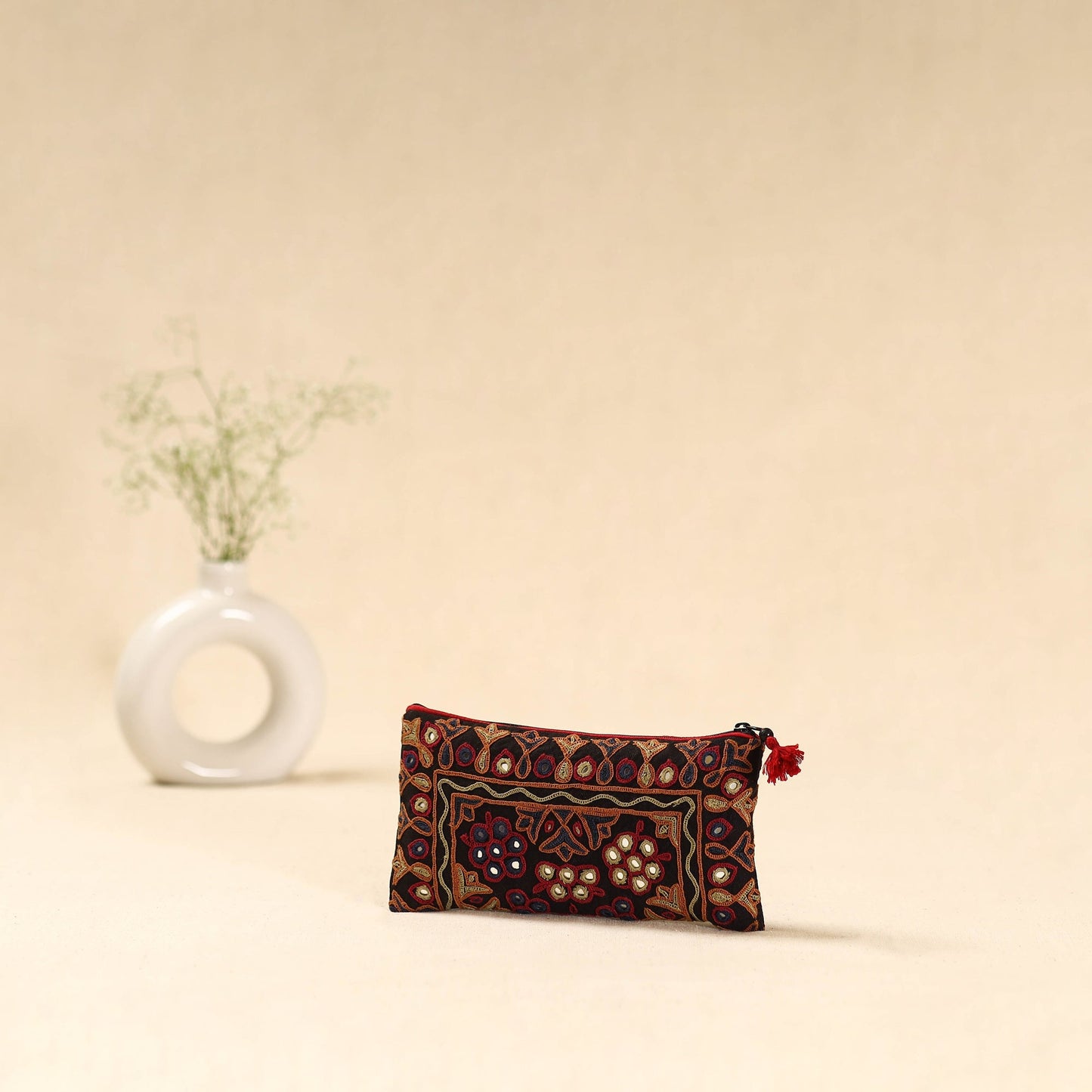 Kutch ahir hand embroidered clutch purse 08 - handcrafted