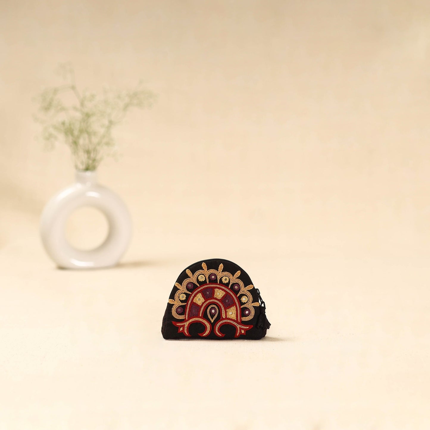 Kutch ahir hand embroidered coin pouch 117 - handcrafted