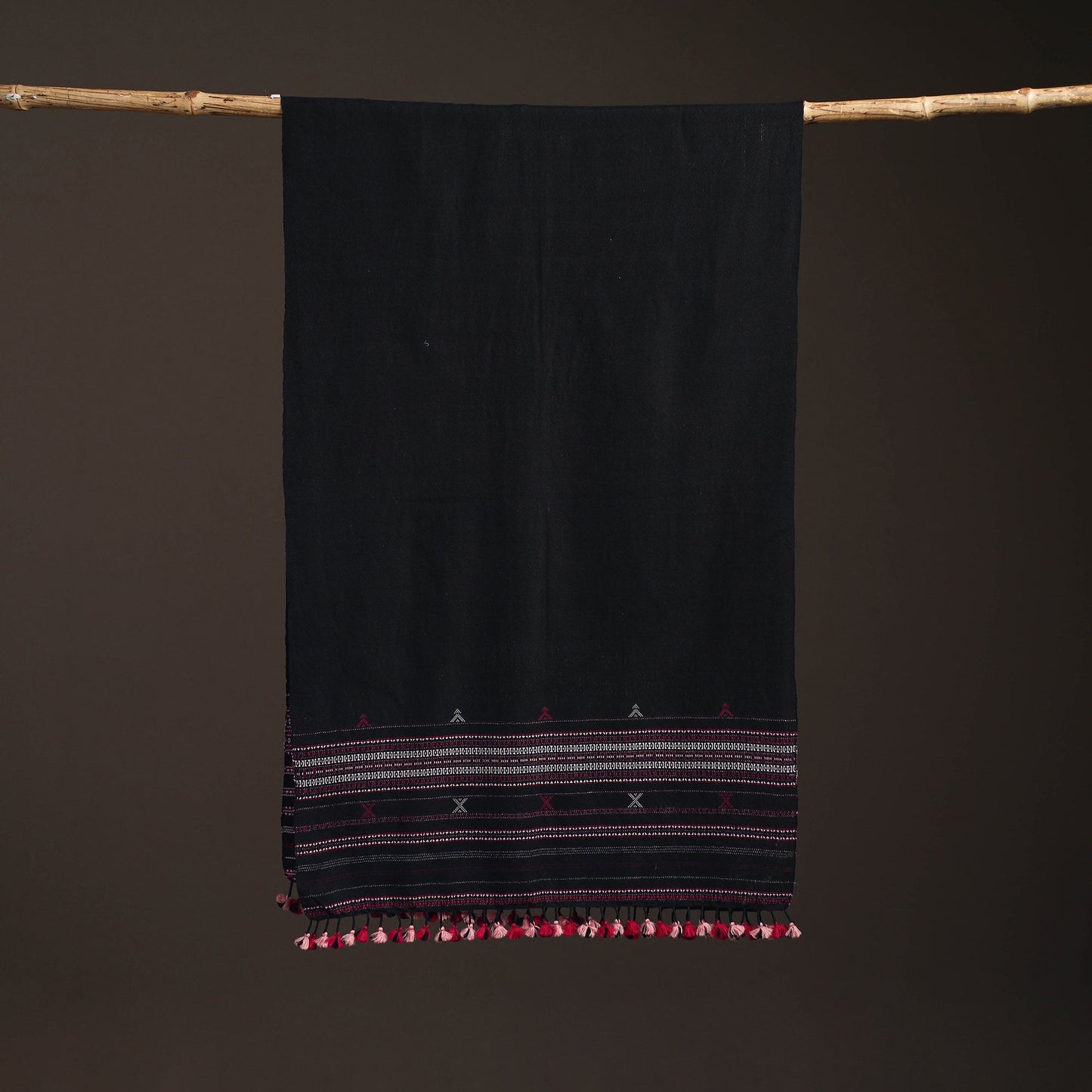 Kutch bhujodi handwoven merino wool stole 177 - handcrafted