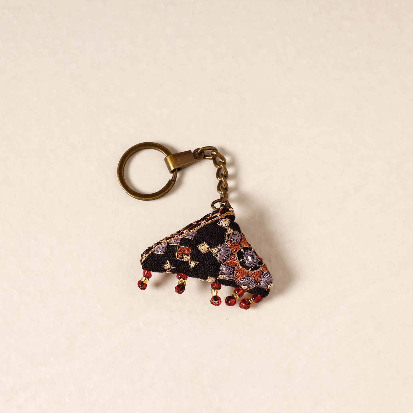 Black Kutch Embroidery Handmade Keychain