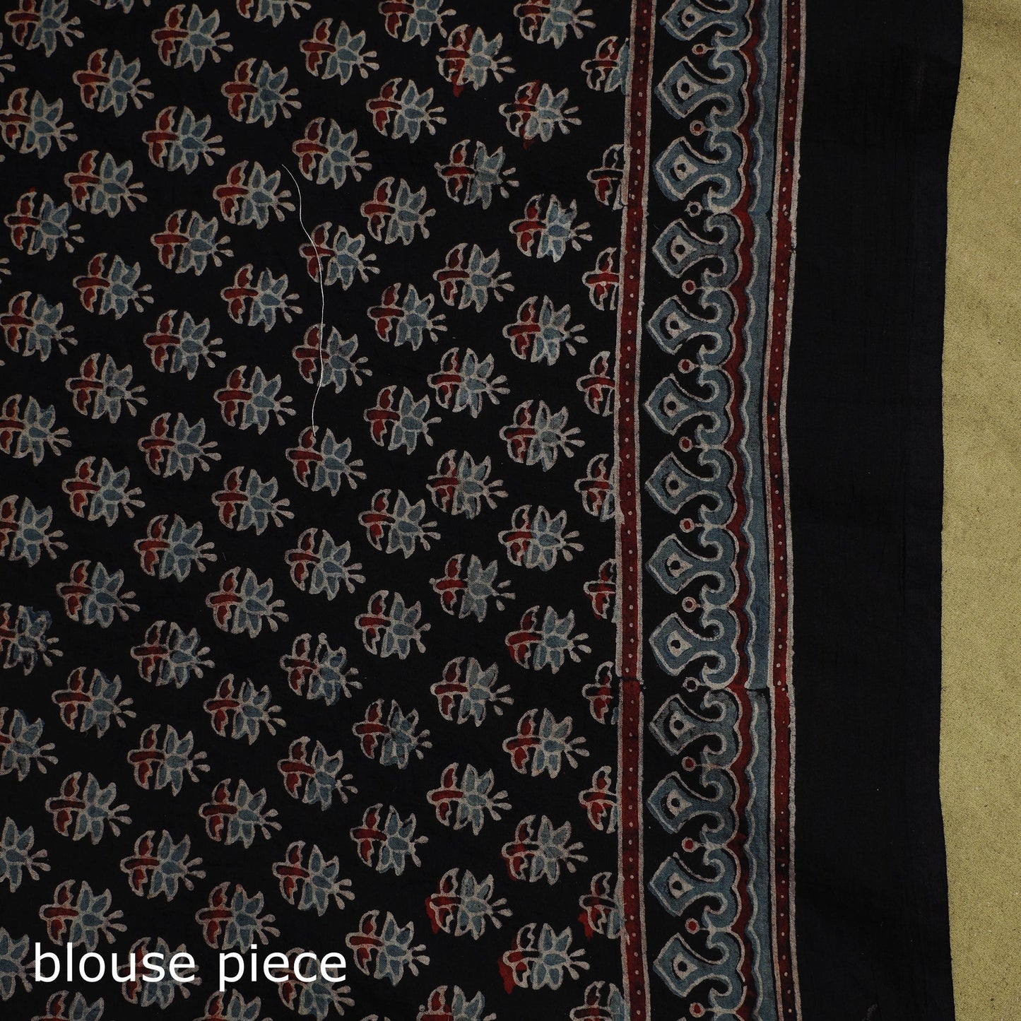 Kutch hand block print natural dyed pure mul cotton ajrakh