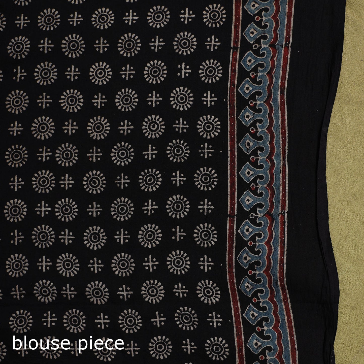 Kutch hand block print natural dyed pure mul cotton ajrakh