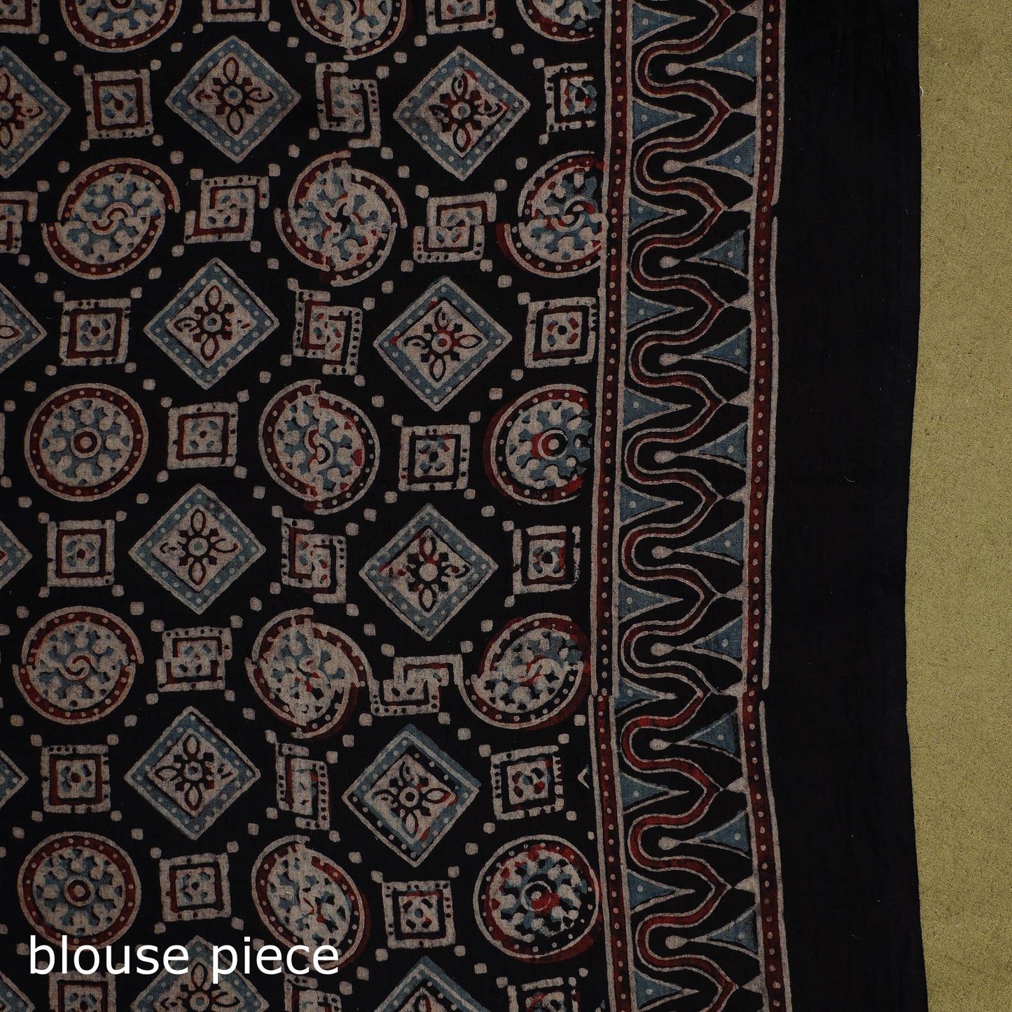 Kutch hand block print natural dyed pure mul cotton ajrakh