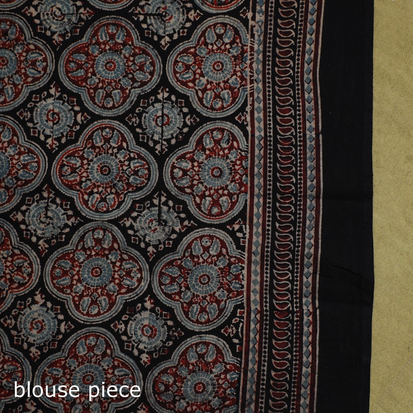 Kutch hand block print natural dyed pure mul cotton ajrakh