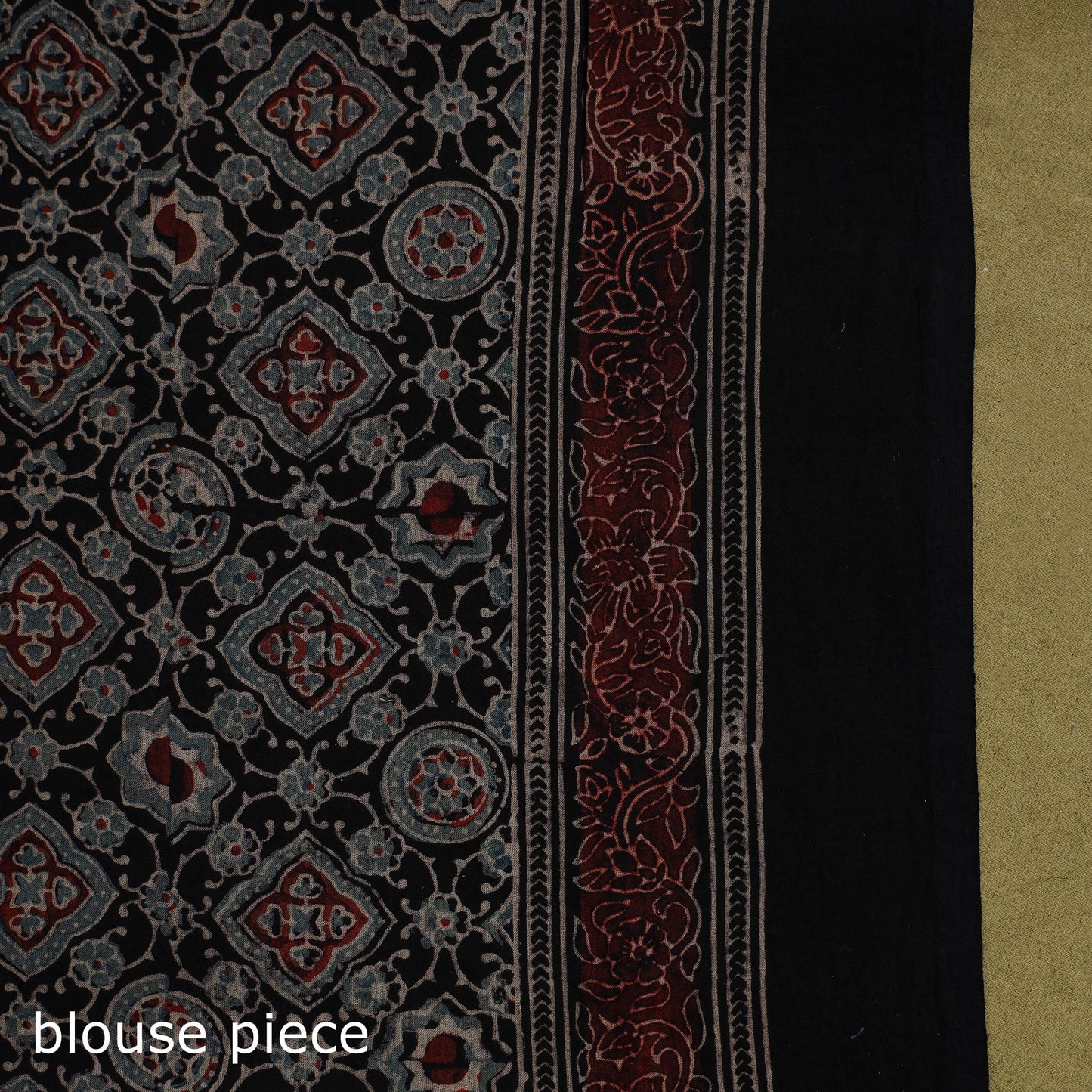 Kutch hand block print natural dyed pure mul cotton ajrakh