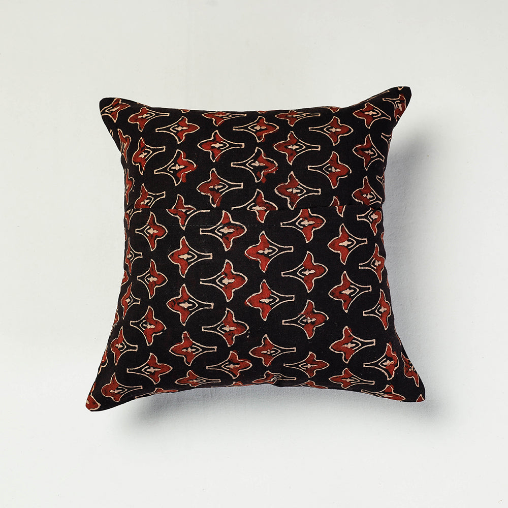 Kutch Embroidered Ajrakh Mashru Silk Cushion Cover (12 x 12 in)