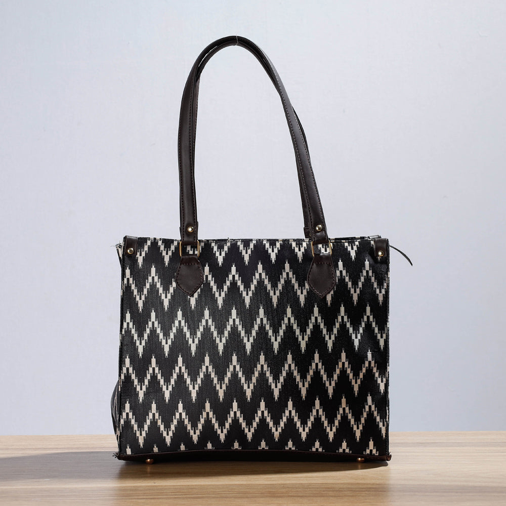 Black Kutch Handcrafted Cotton Running Sticth Shoulder Bag (Set of 2)