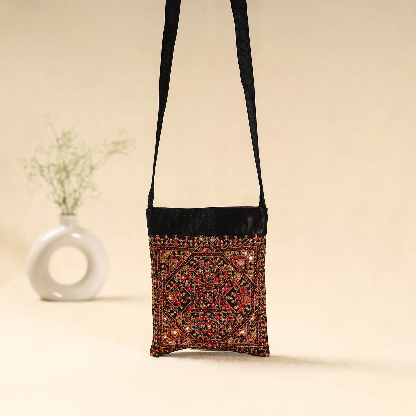 Kutch neran hand embroidered sling bag 47 - handcrafted