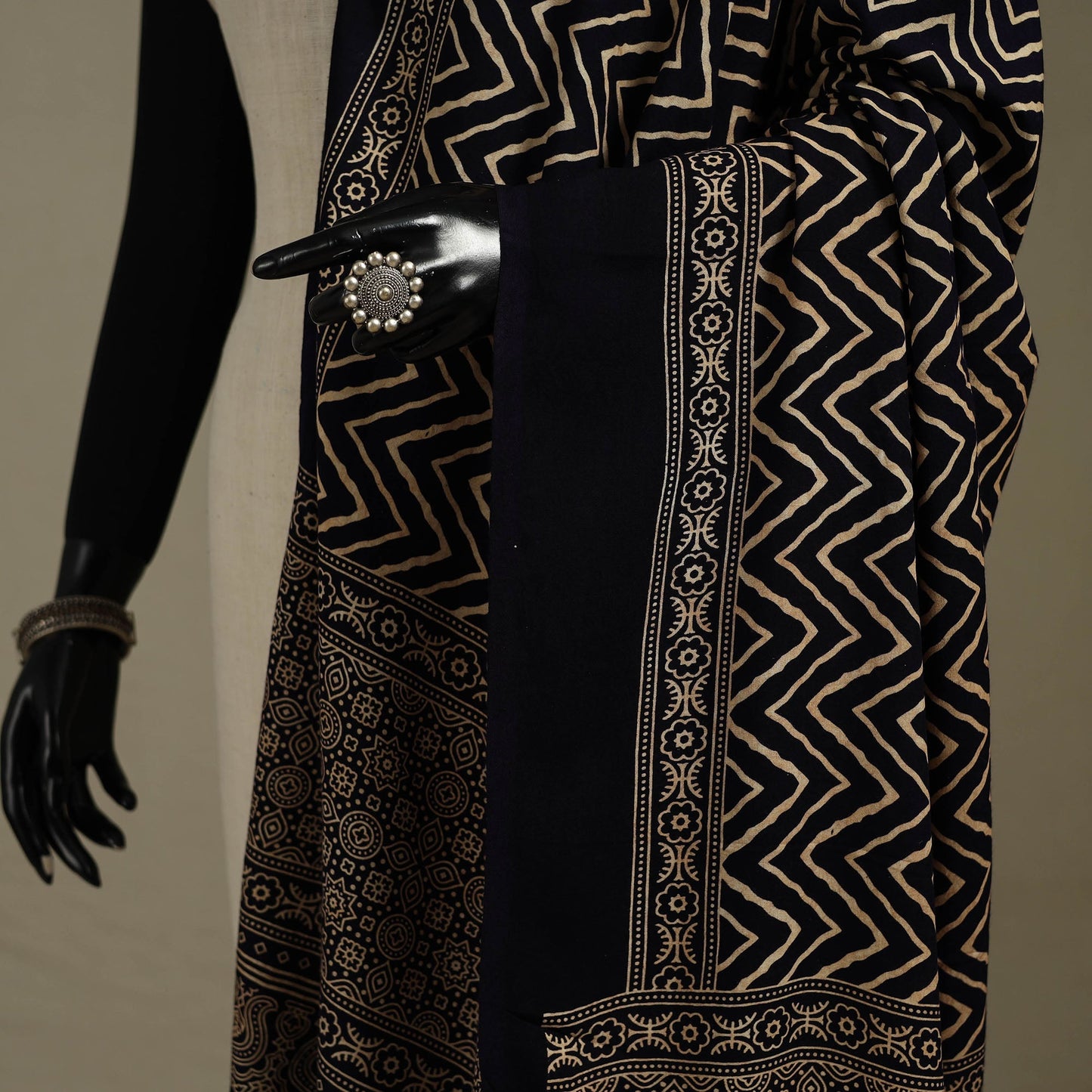 Kutch printed rayon dupatta 47 - handcrafted