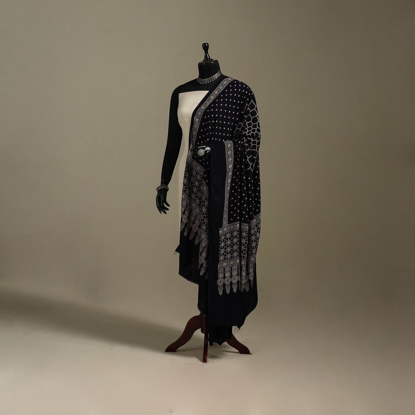 Kutch printed rayon dupatta 63 - handcrafted