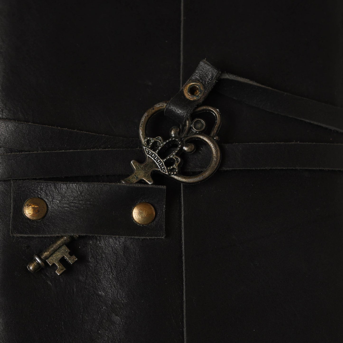 Black - leather cover handmade paper notebook 21