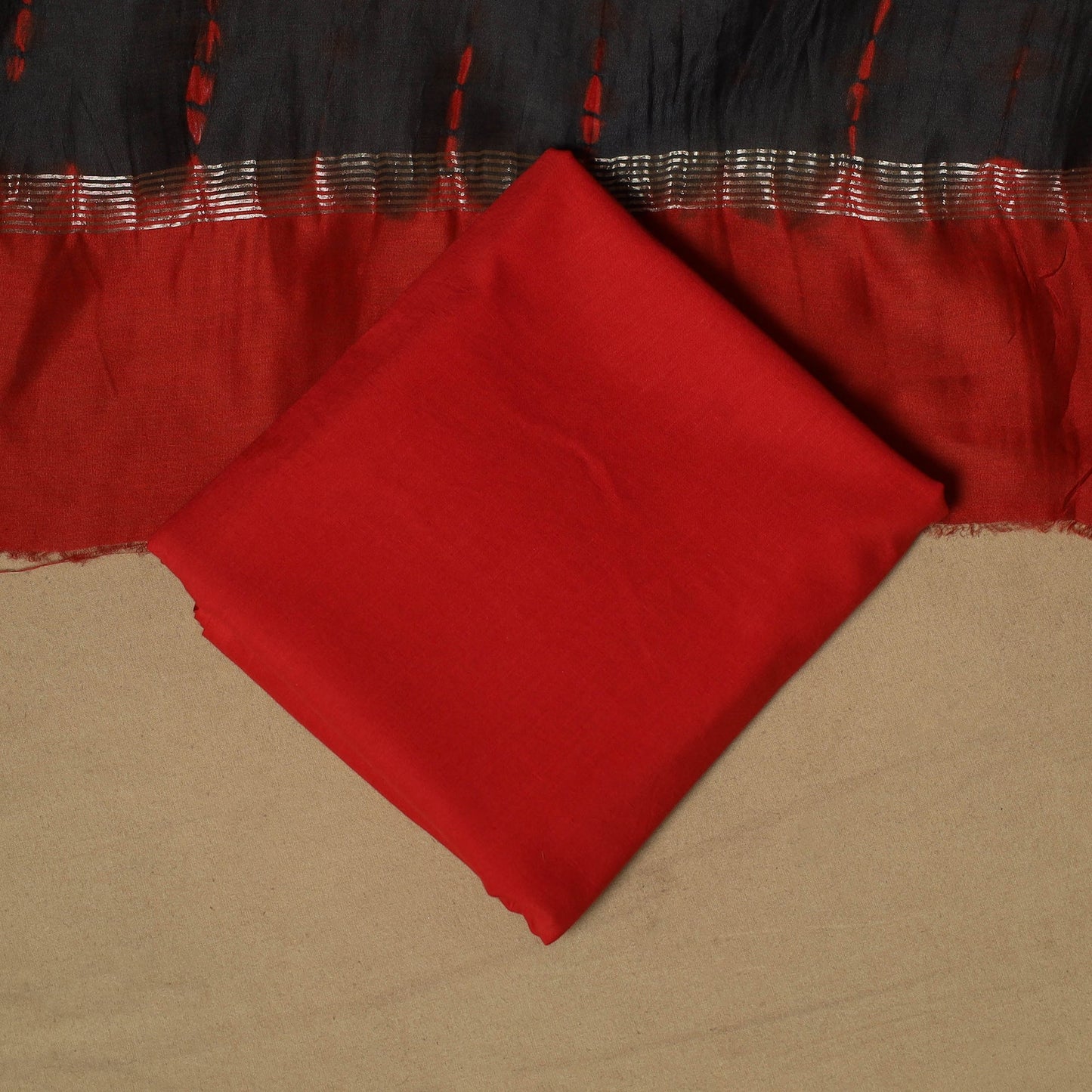 Maheshwari silk shibori tie-dye 3pc unstitched dress