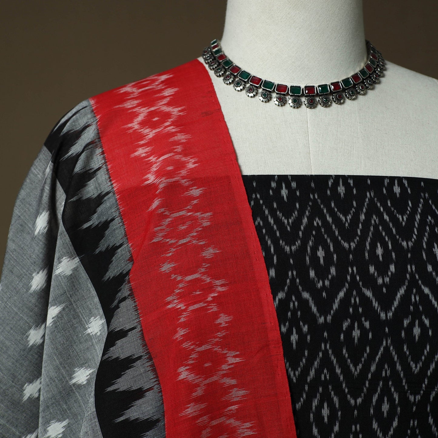 Handloom mercerised cotton pochampally ikat 2pc unstitched