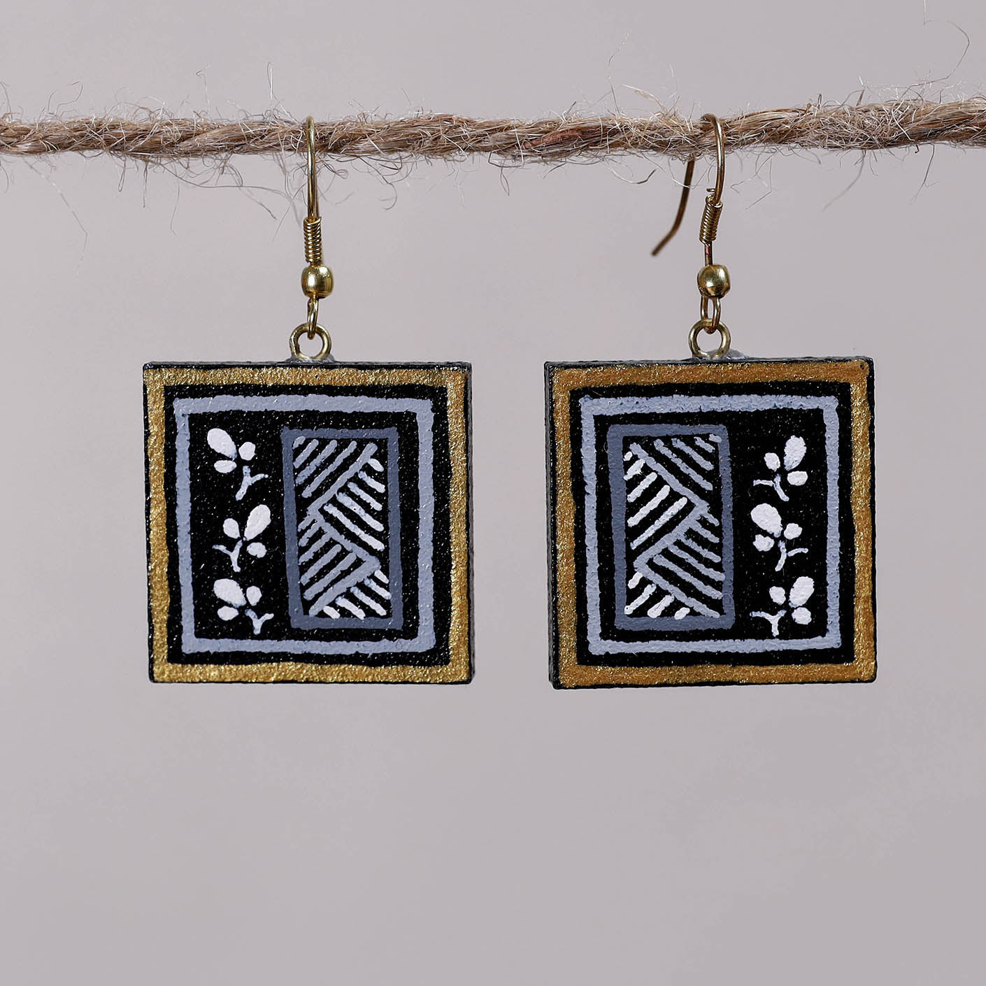Miniature Handpainted Wooden Earrings