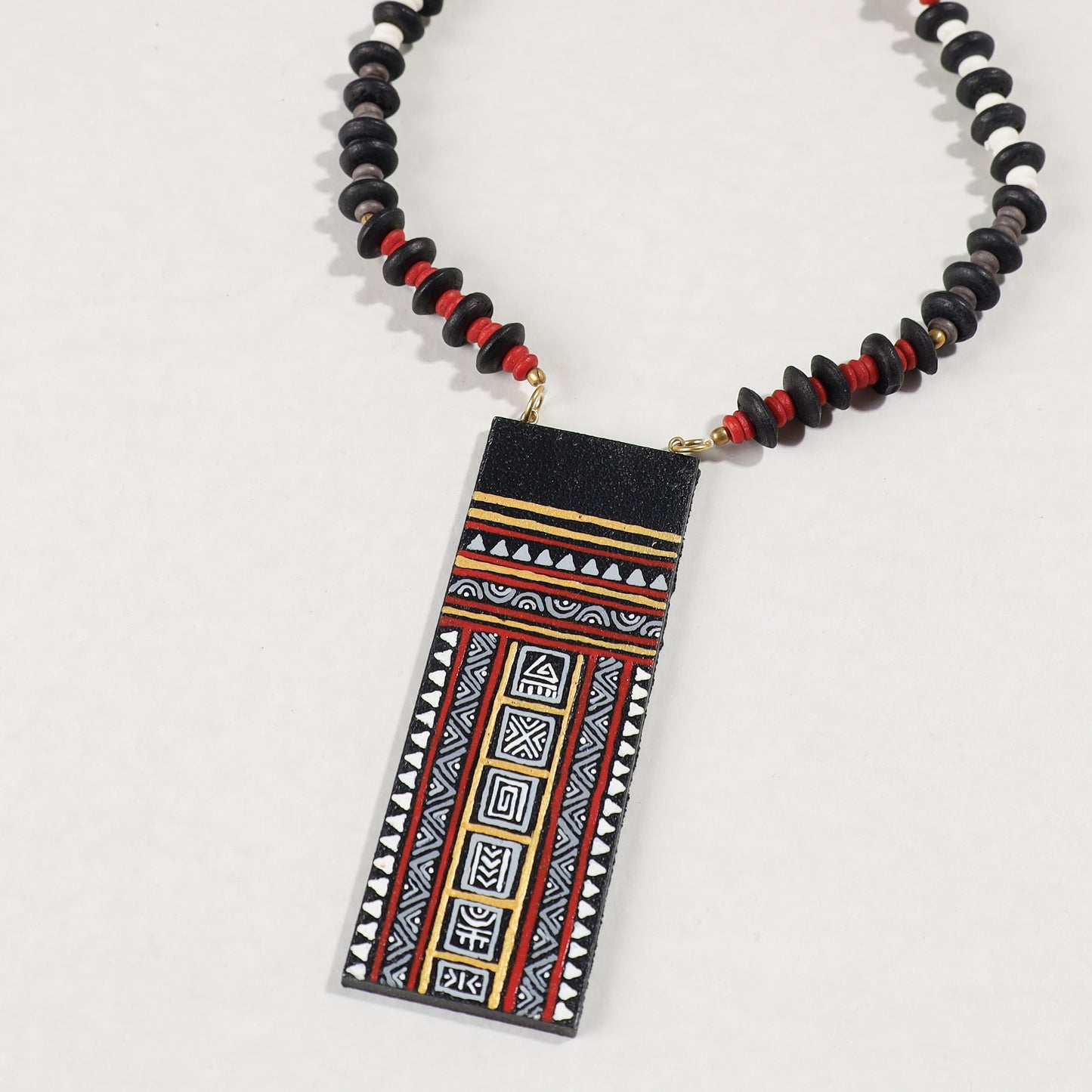 Buy Miniature Handpainted Wooden Necklace With Beads Online at iTokri.com