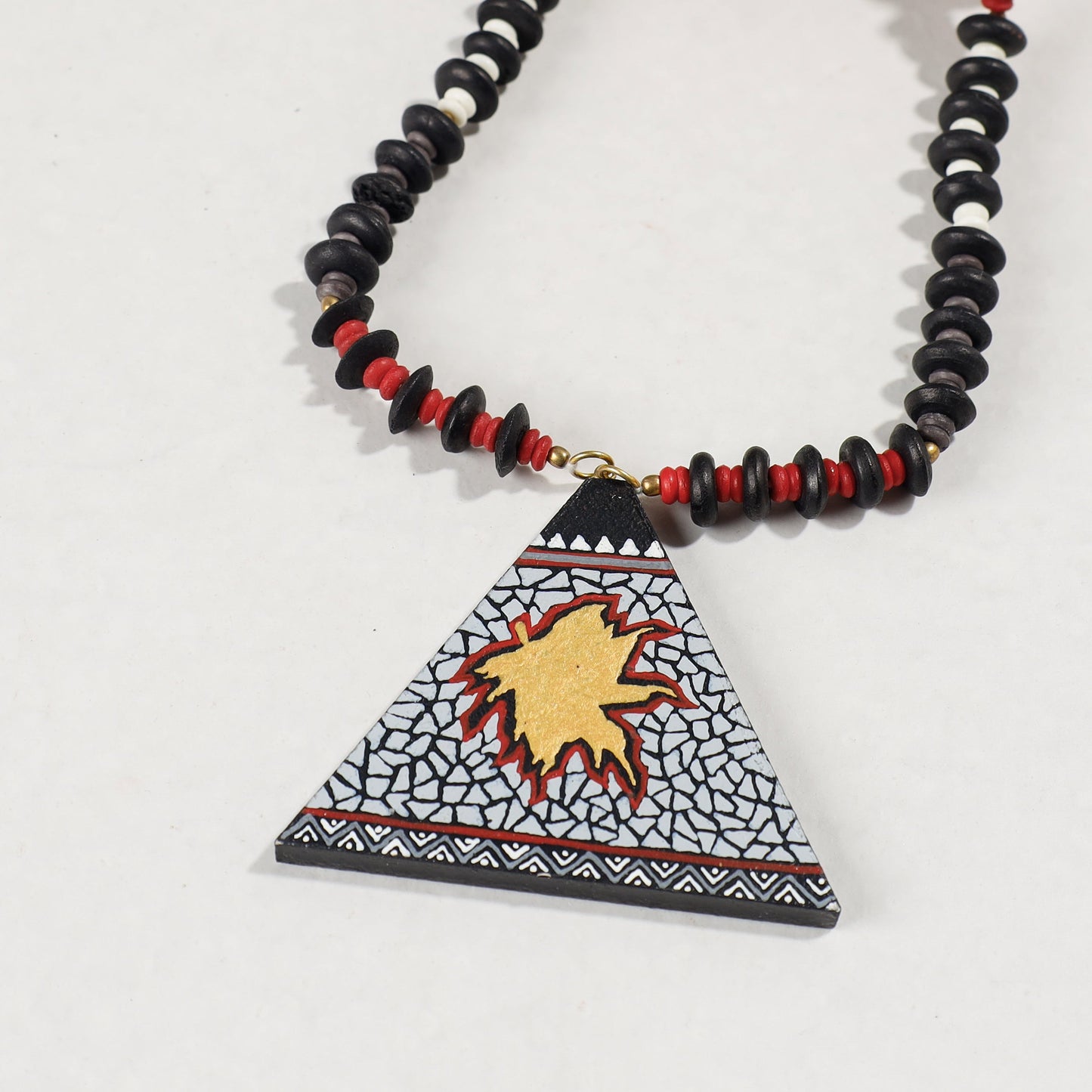Miniature Handpainted Wooden Necklace With Beads