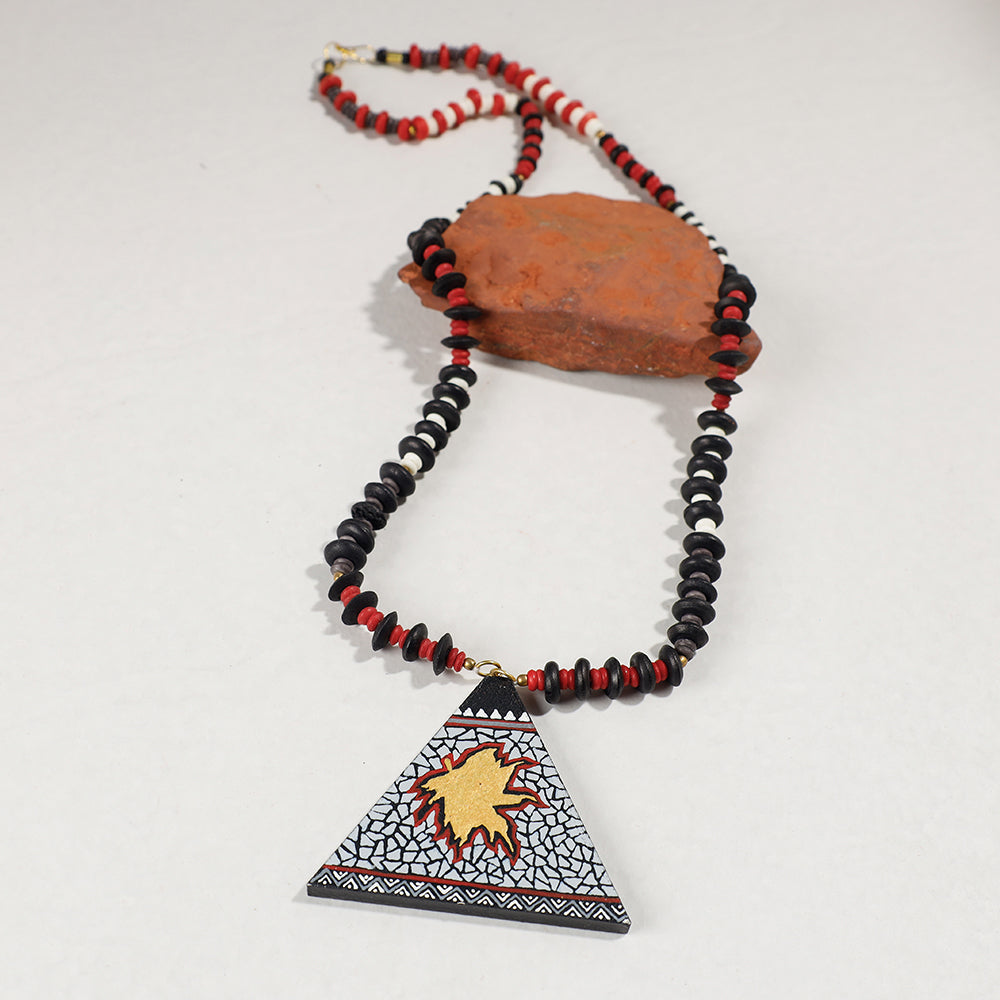 Miniature Handpainted Wooden Necklace With Beads
