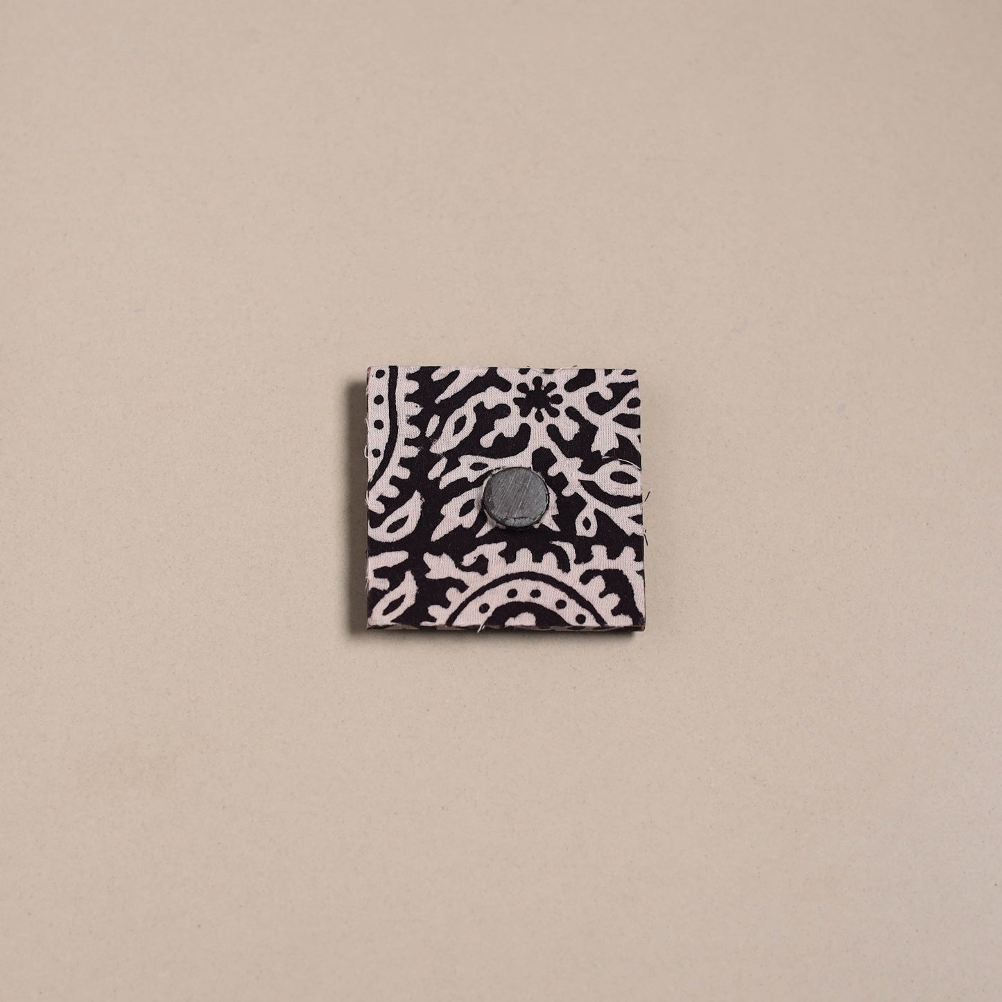 Black - mirror work handmade fabart jute magnet 12