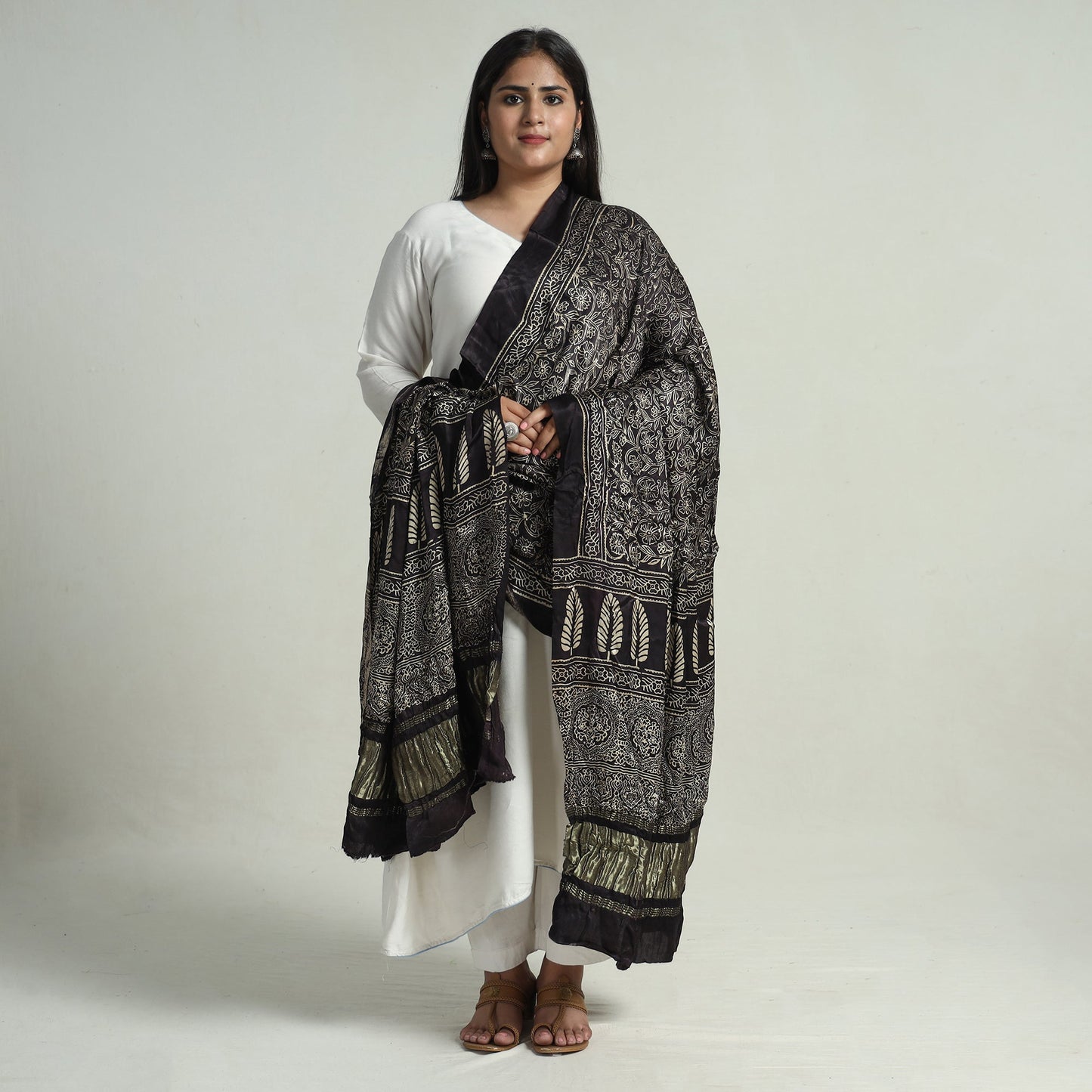 Ajrakh Silk Dupatta