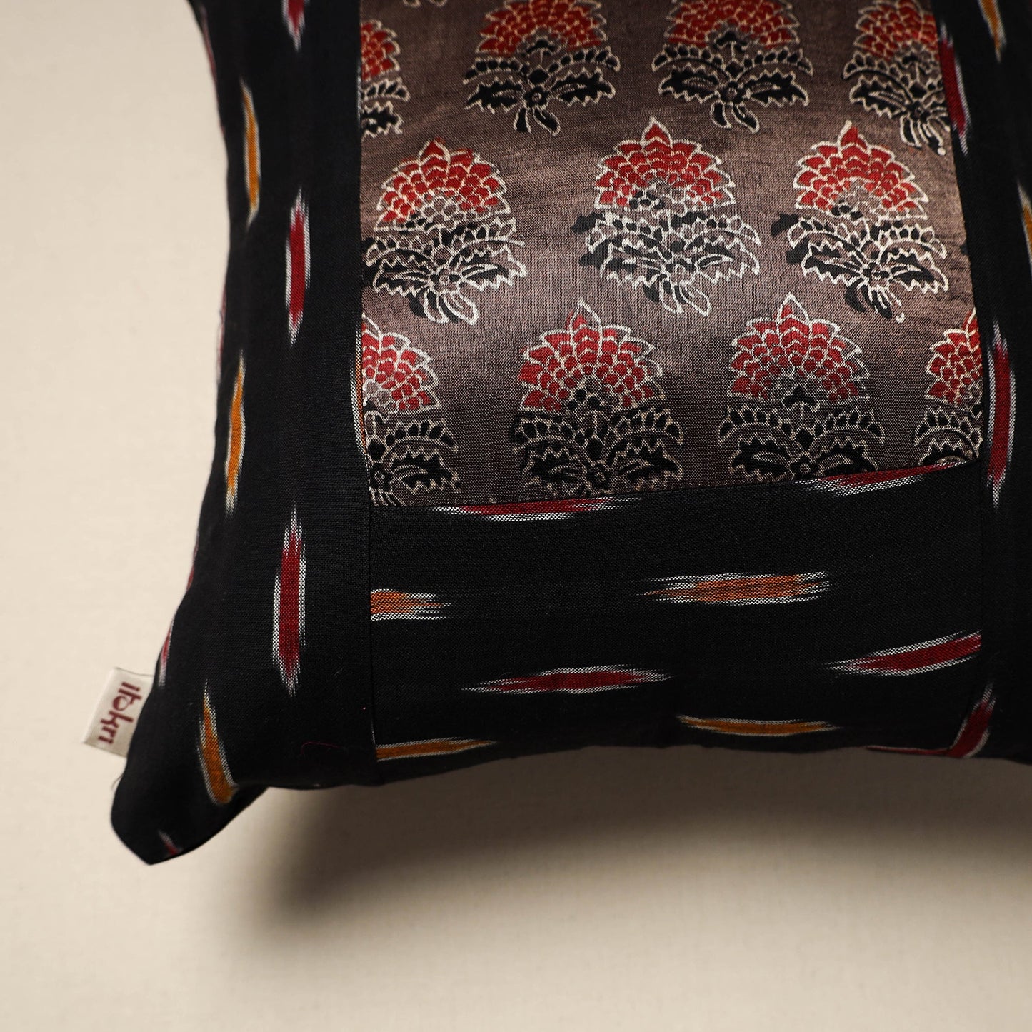 Modal silk patch pochampally ikat cushion cover 13