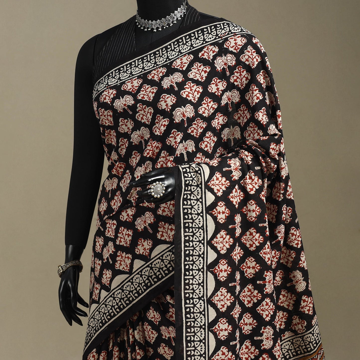 Multicolor - mul cotton natural dyed bagru saree 21