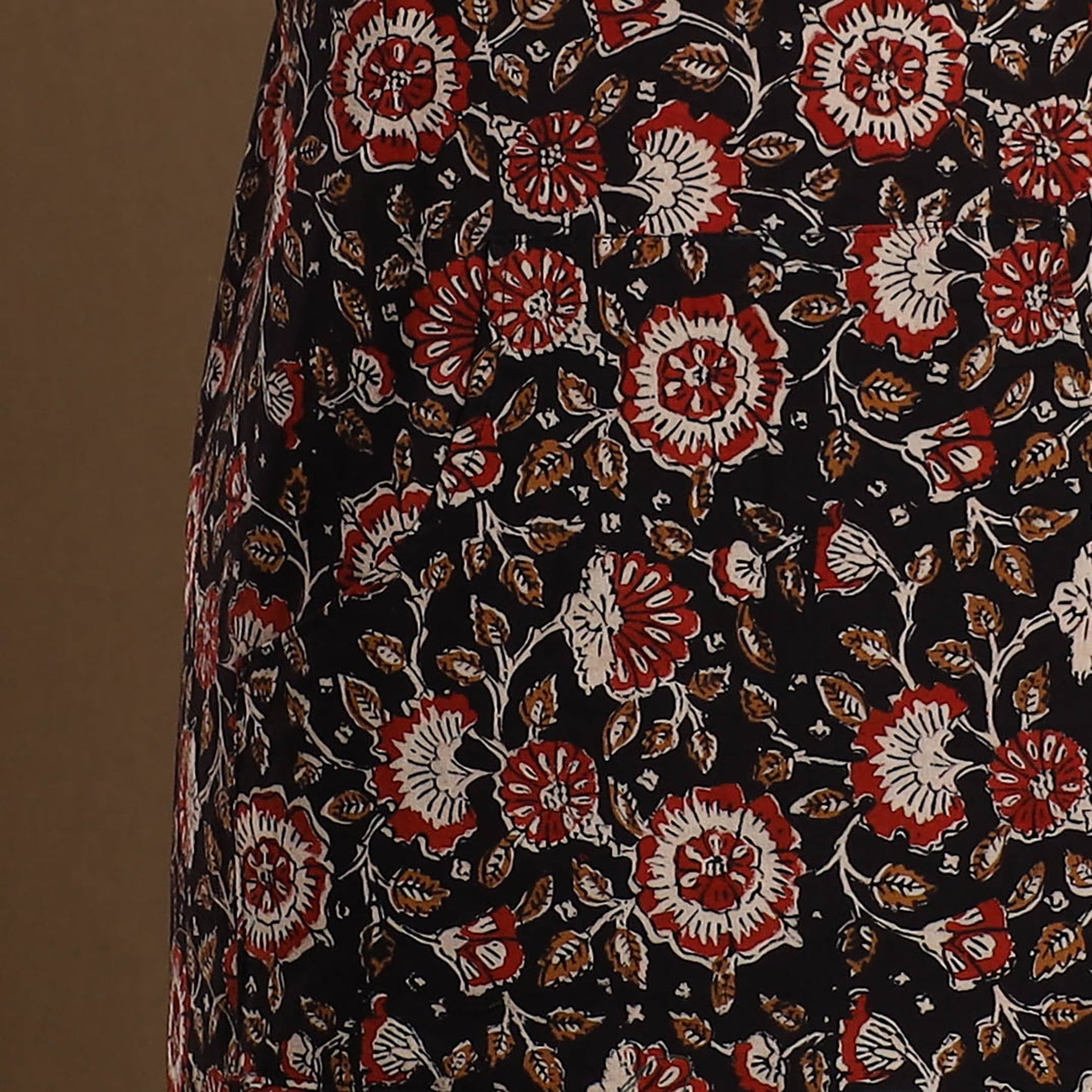 Buy Black Bagru Block Print Cotton Apron with Pocket