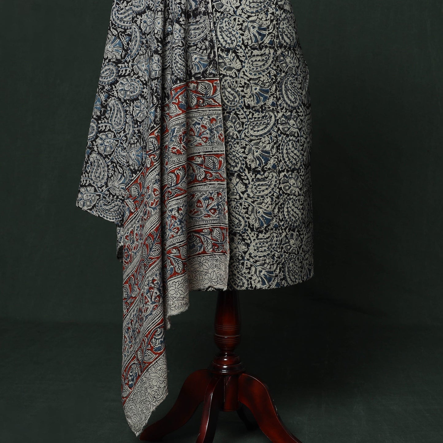 Natural dyed block print cotton pedana kalamkari 2pc