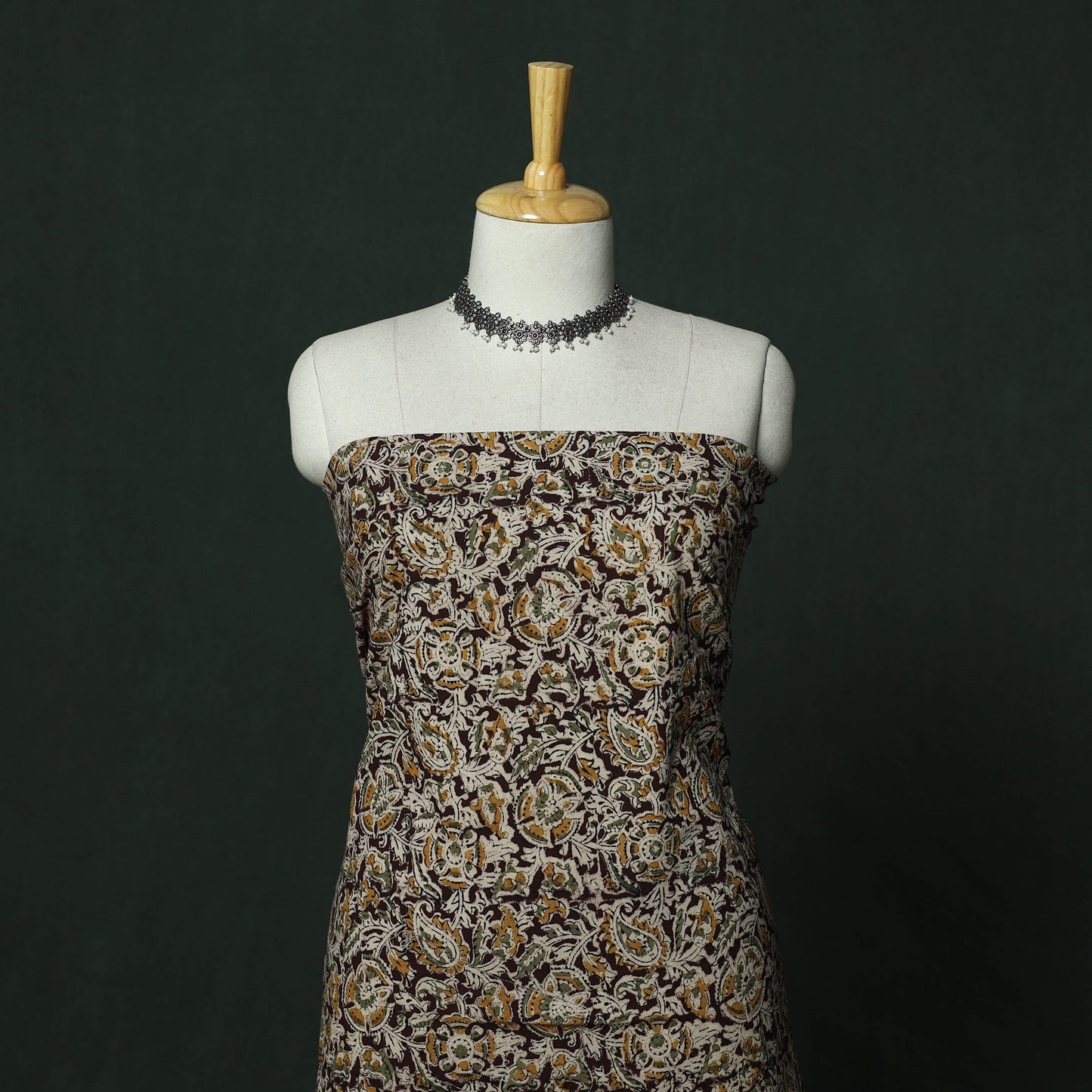 Natural dyed block print cotton pedana kalamkari 2pc