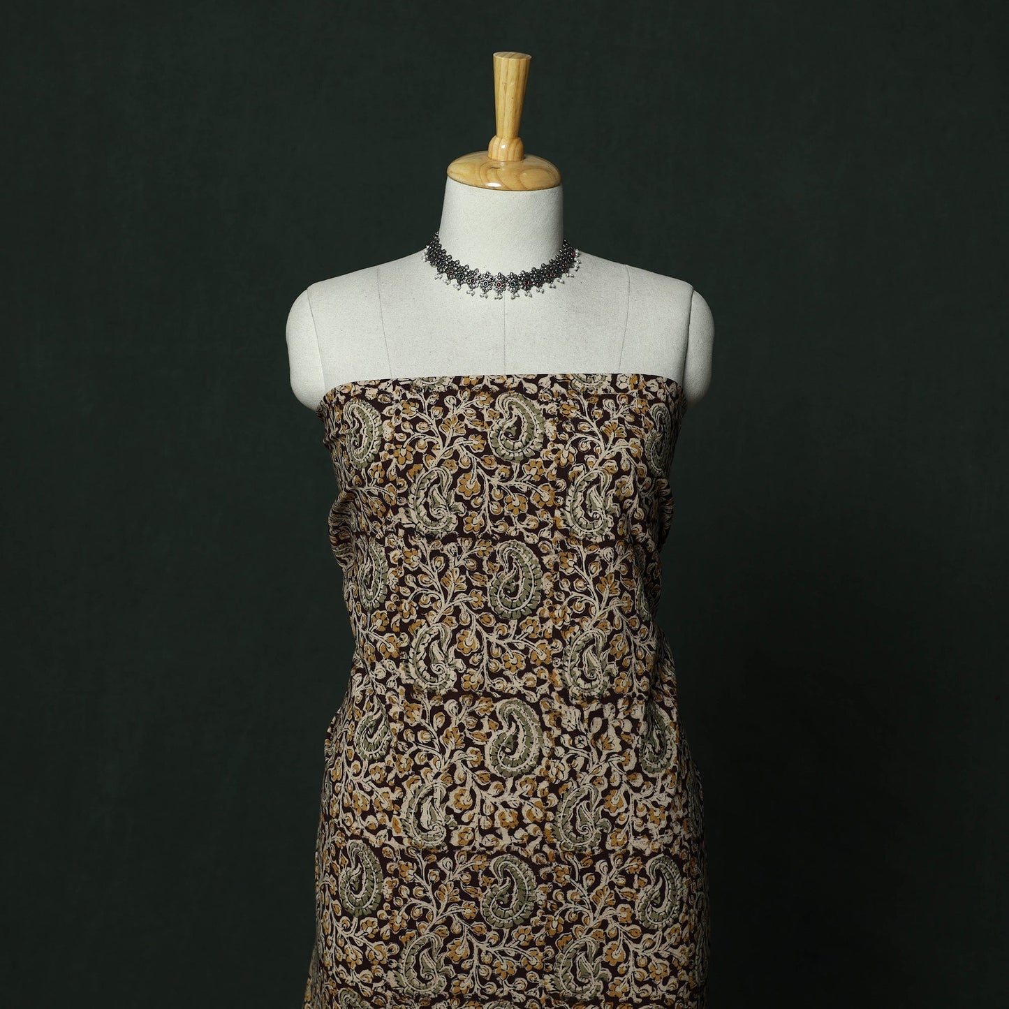 Natural dyed block print cotton pedana kalamkari 2pc
