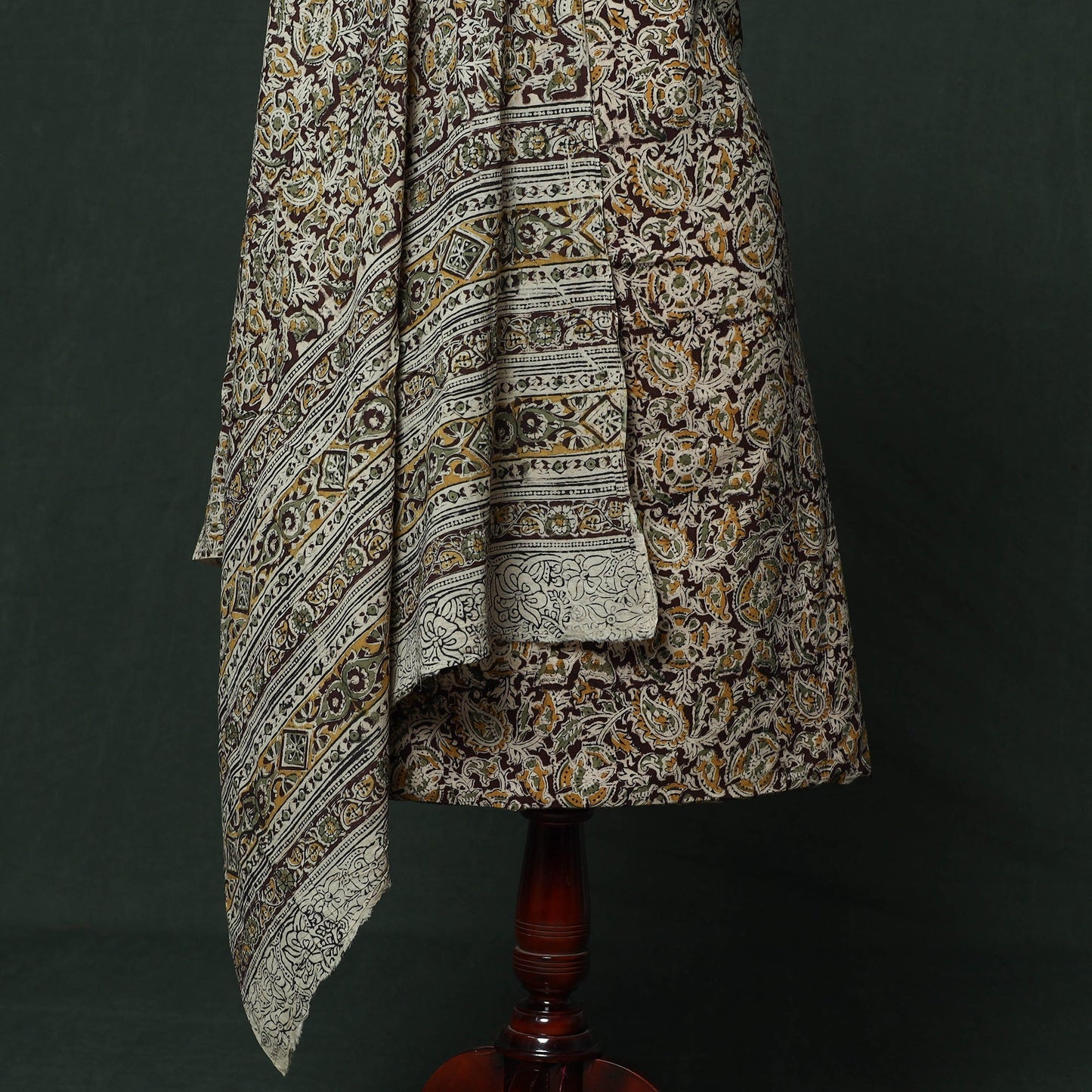 Natural dyed block print cotton pedana kalamkari 2pc
