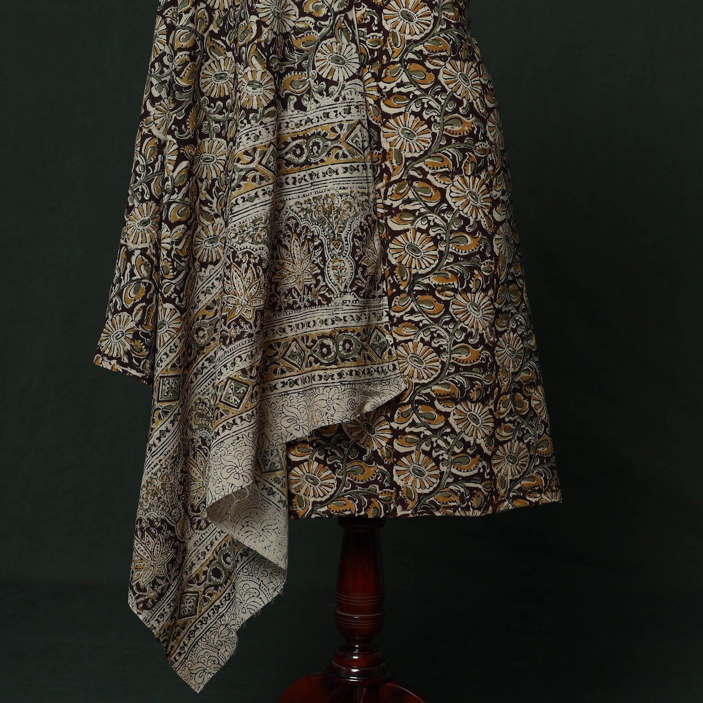 Natural dyed block print cotton pedana kalamkari 2pc