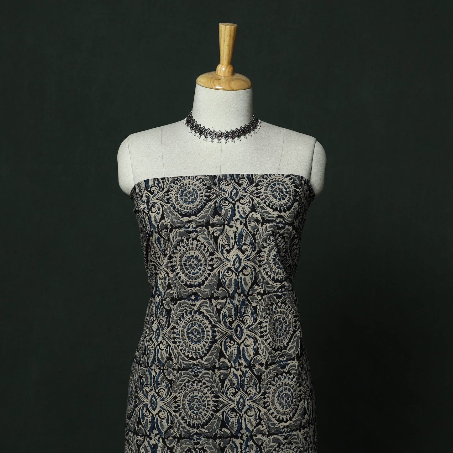 Natural dyed block print cotton pedana kalamkari 2pc