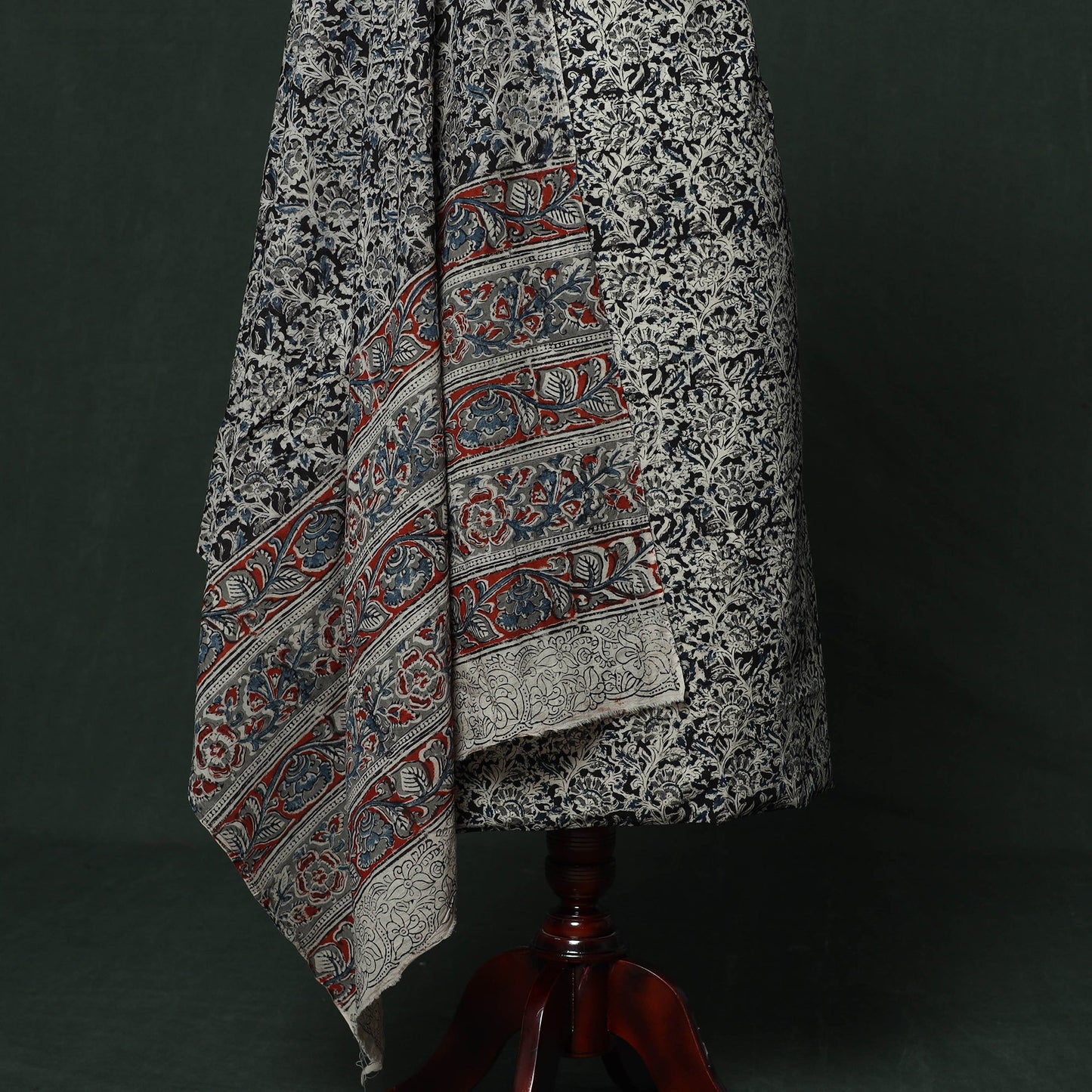 Natural dyed block print cotton pedana kalamkari 2pc