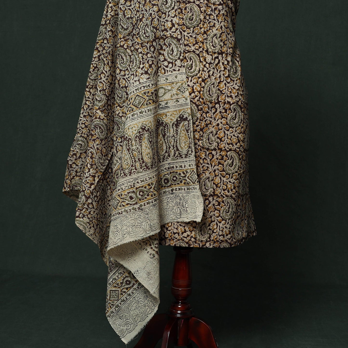 Natural dyed block print cotton pedana kalamkari 2pc