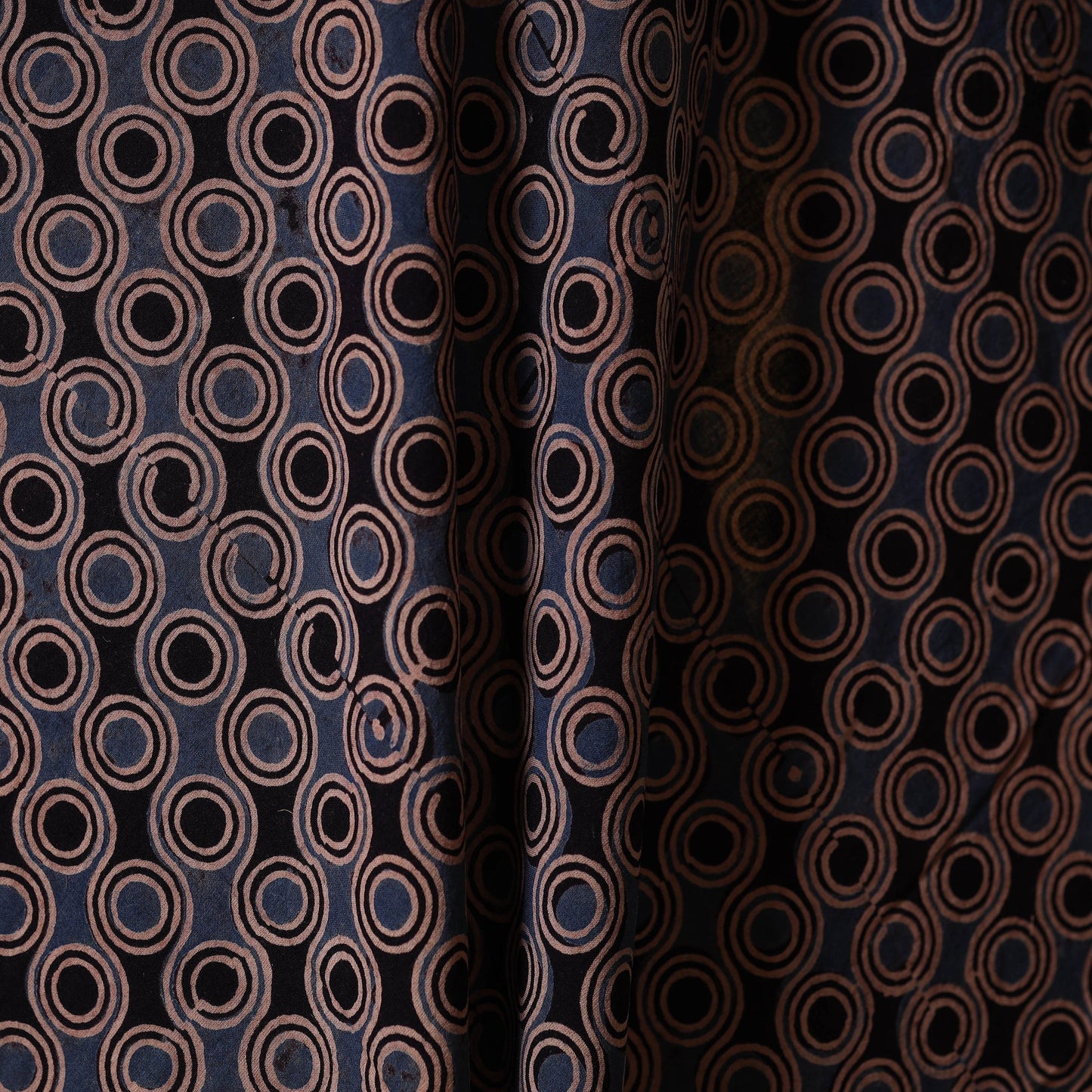 Black - natural dyed cotton fabric 22 - handcrafted
