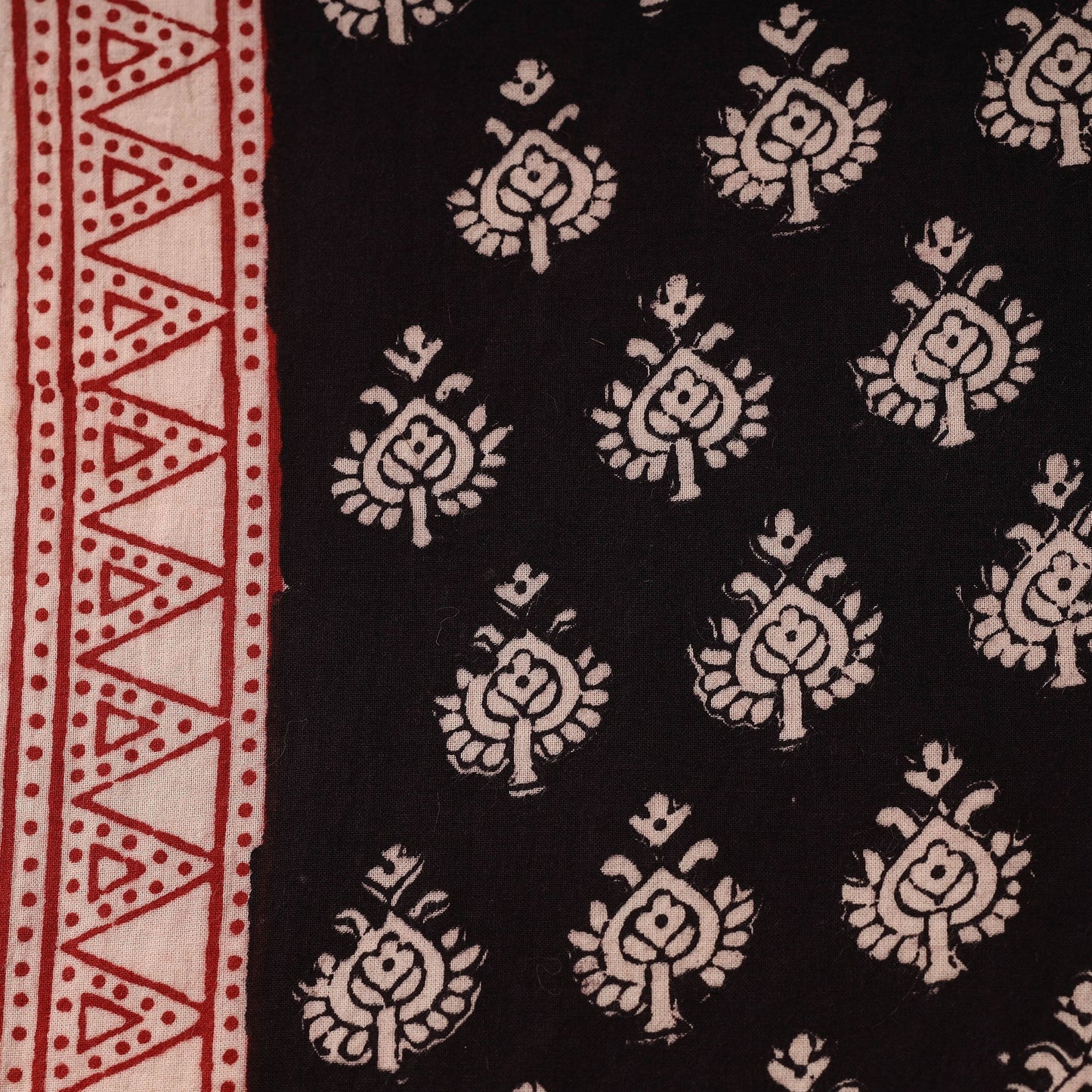 Brown - natural dyed cotton hand bagh fabric 08