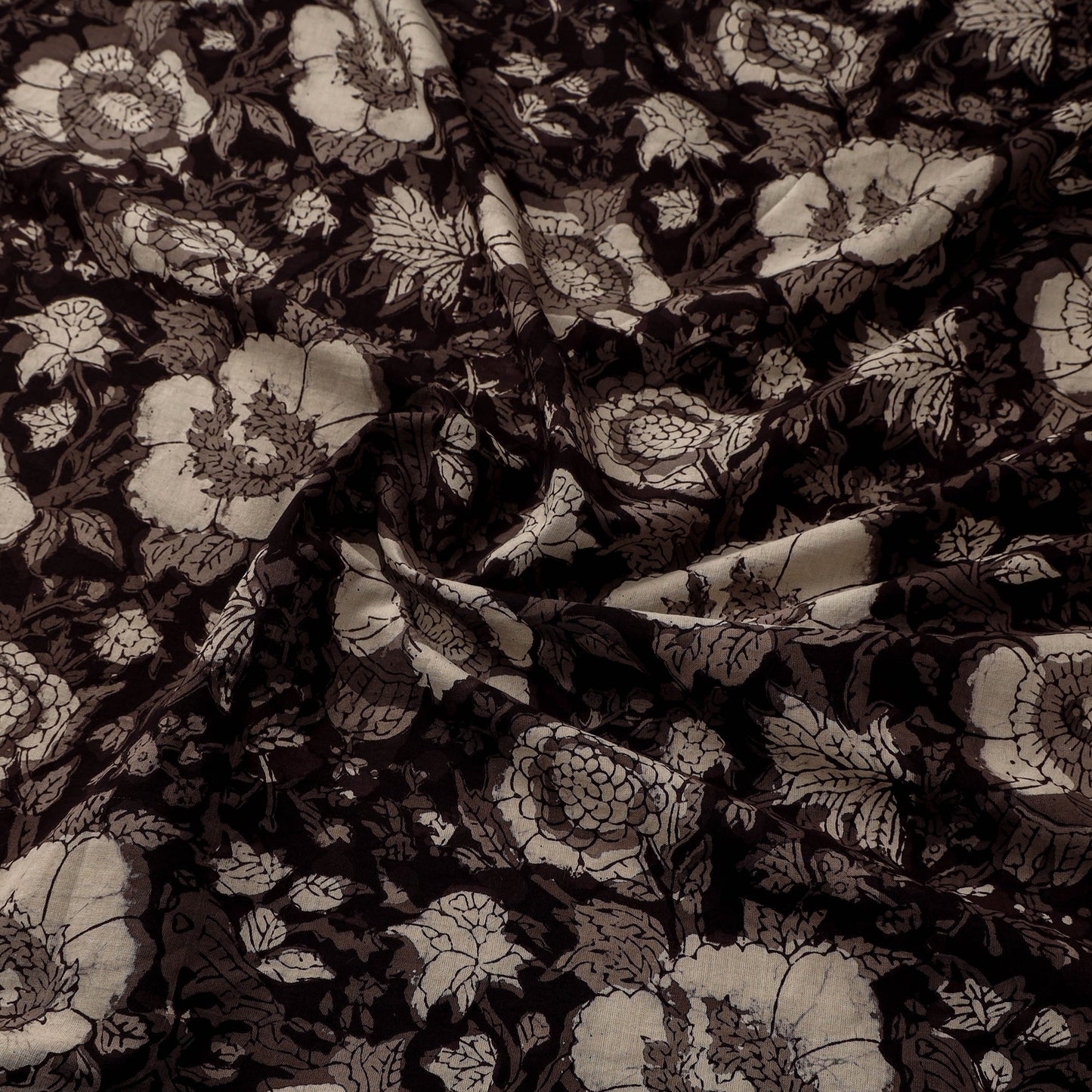 Natural dyed cotton hand jahota fabric 10 - handcrafted